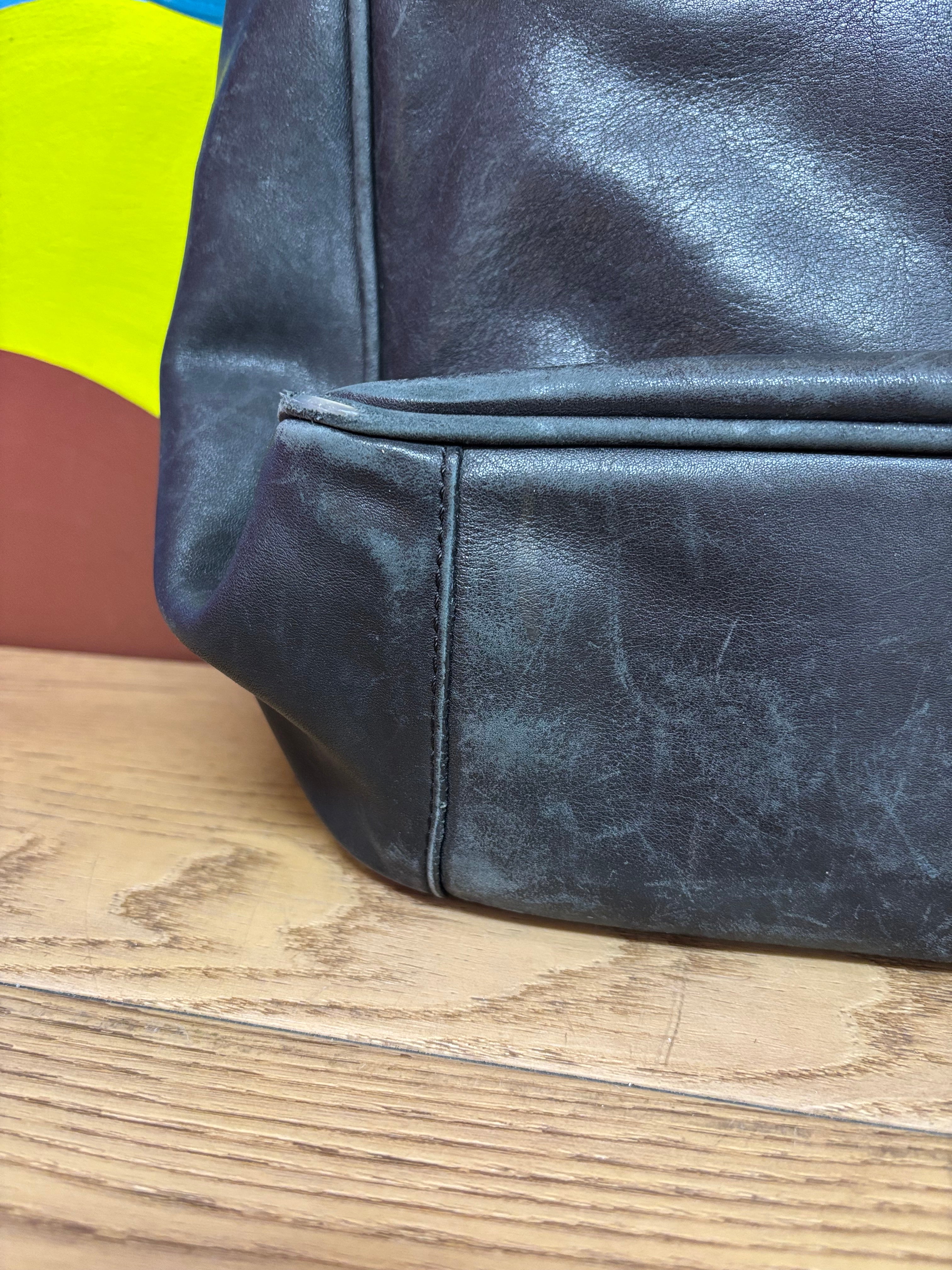 Black Leather Briefcase Shoulder Bag