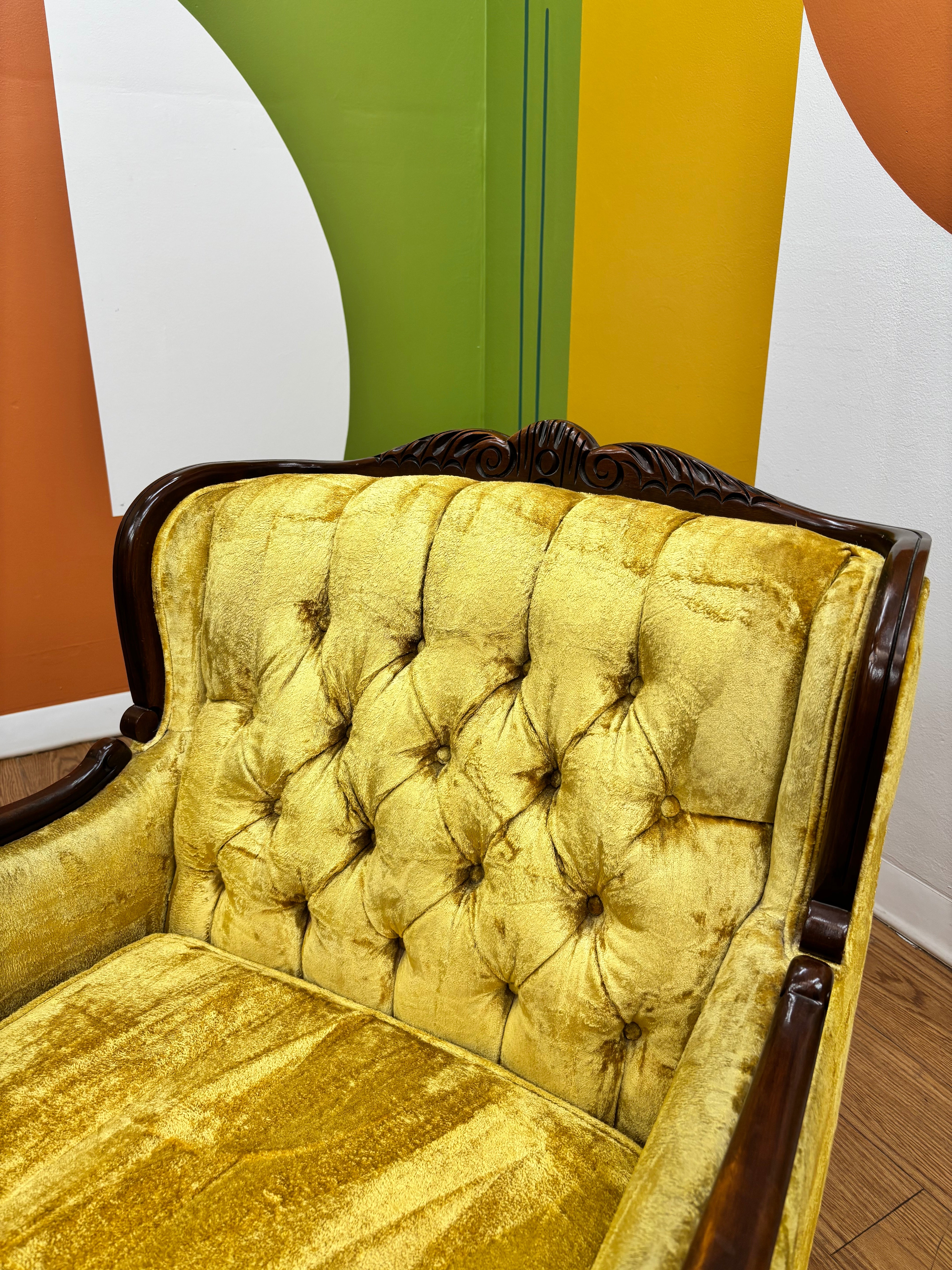 Yellow Tufted Chair