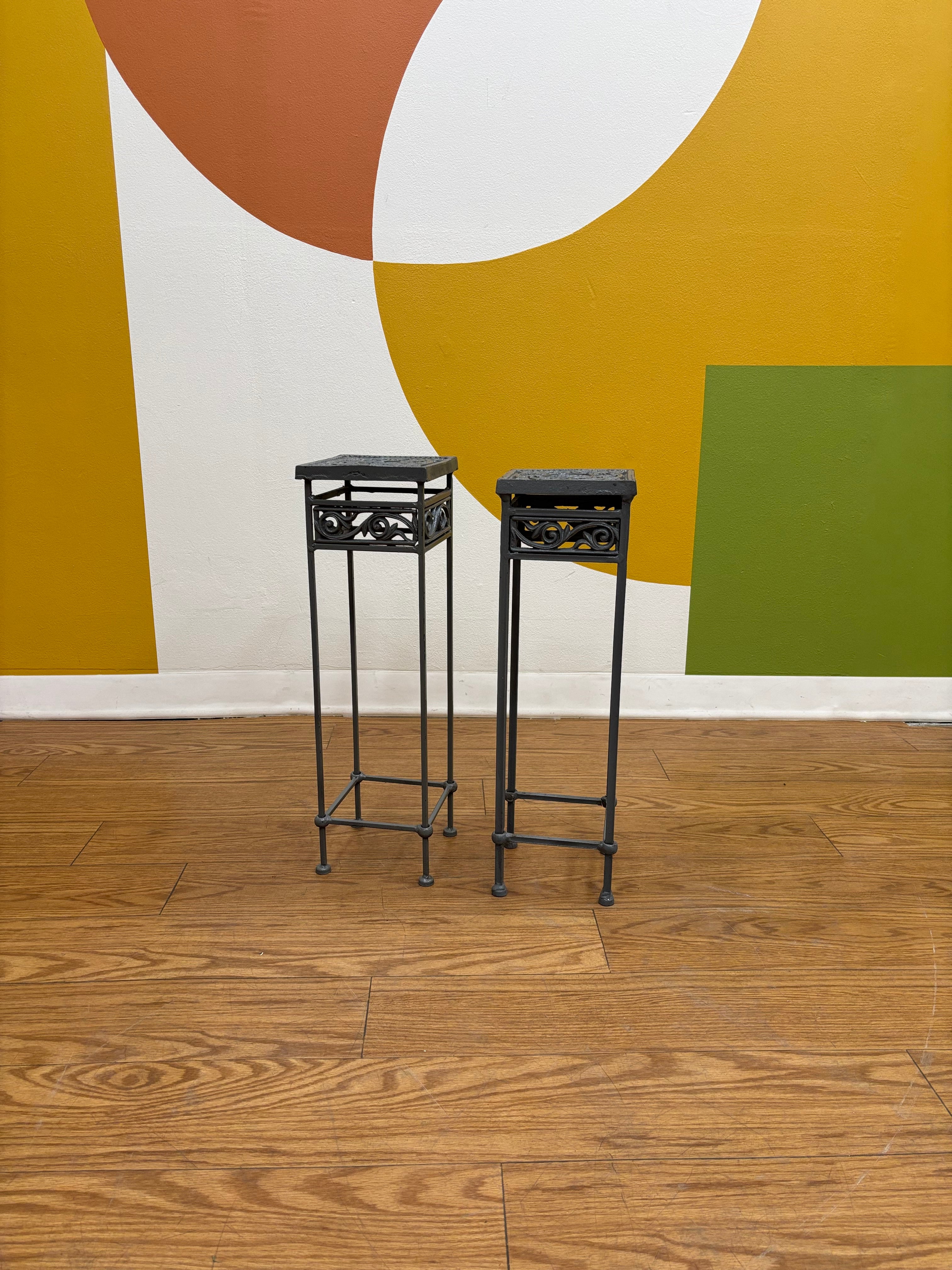 (2) Silver Plant Stands