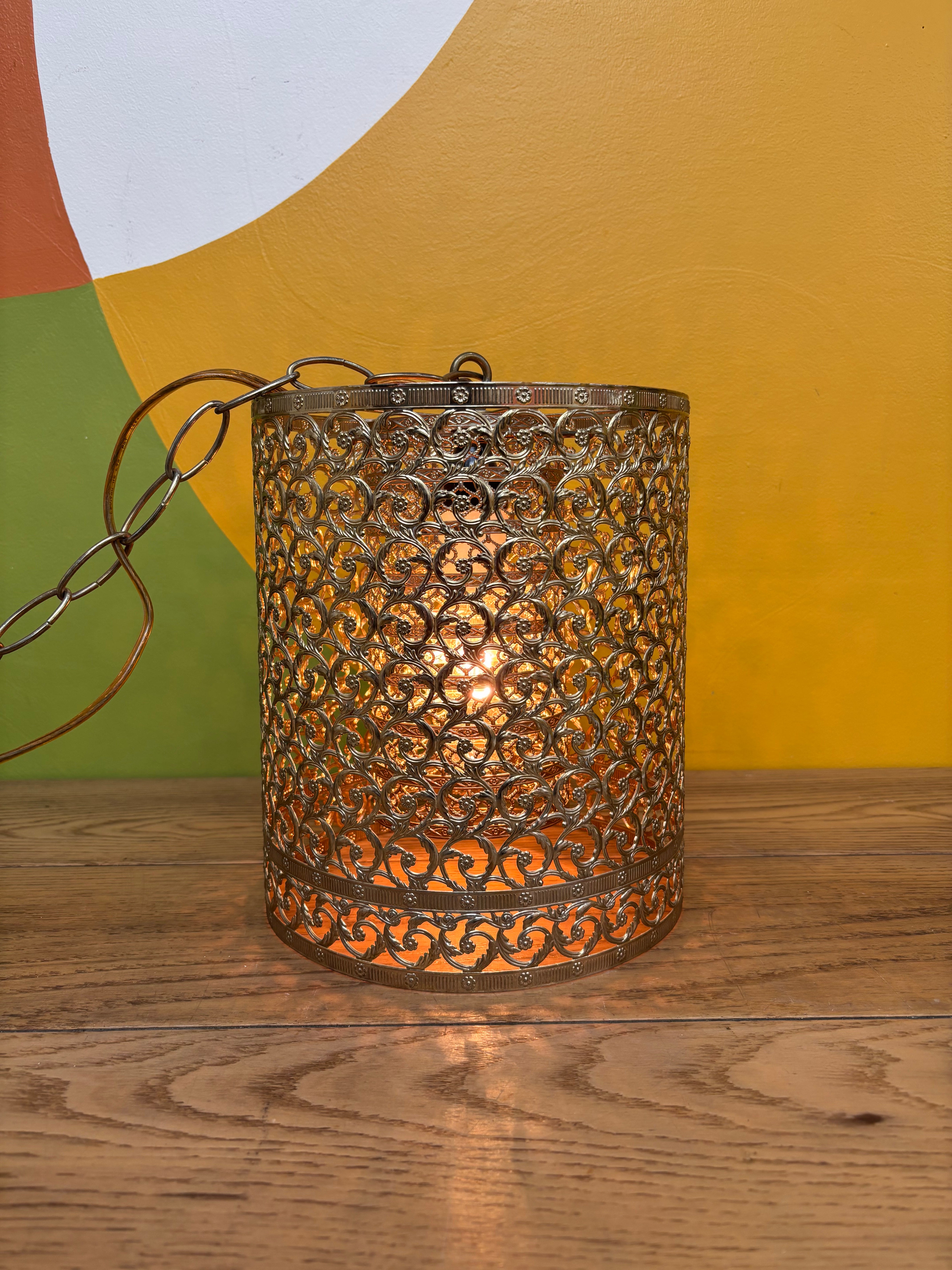 Gold Metal Swag Lamp