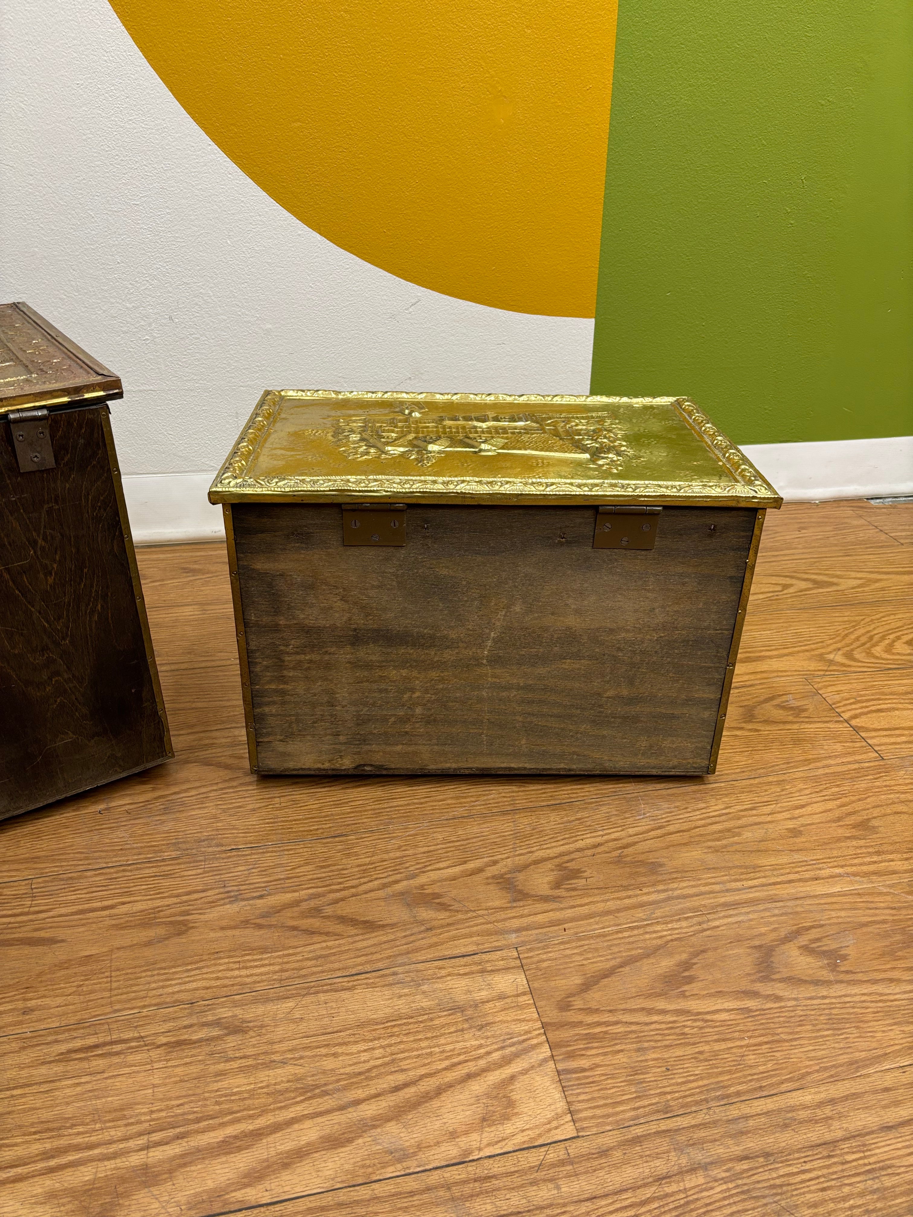 (2) Gold Tone Boxes