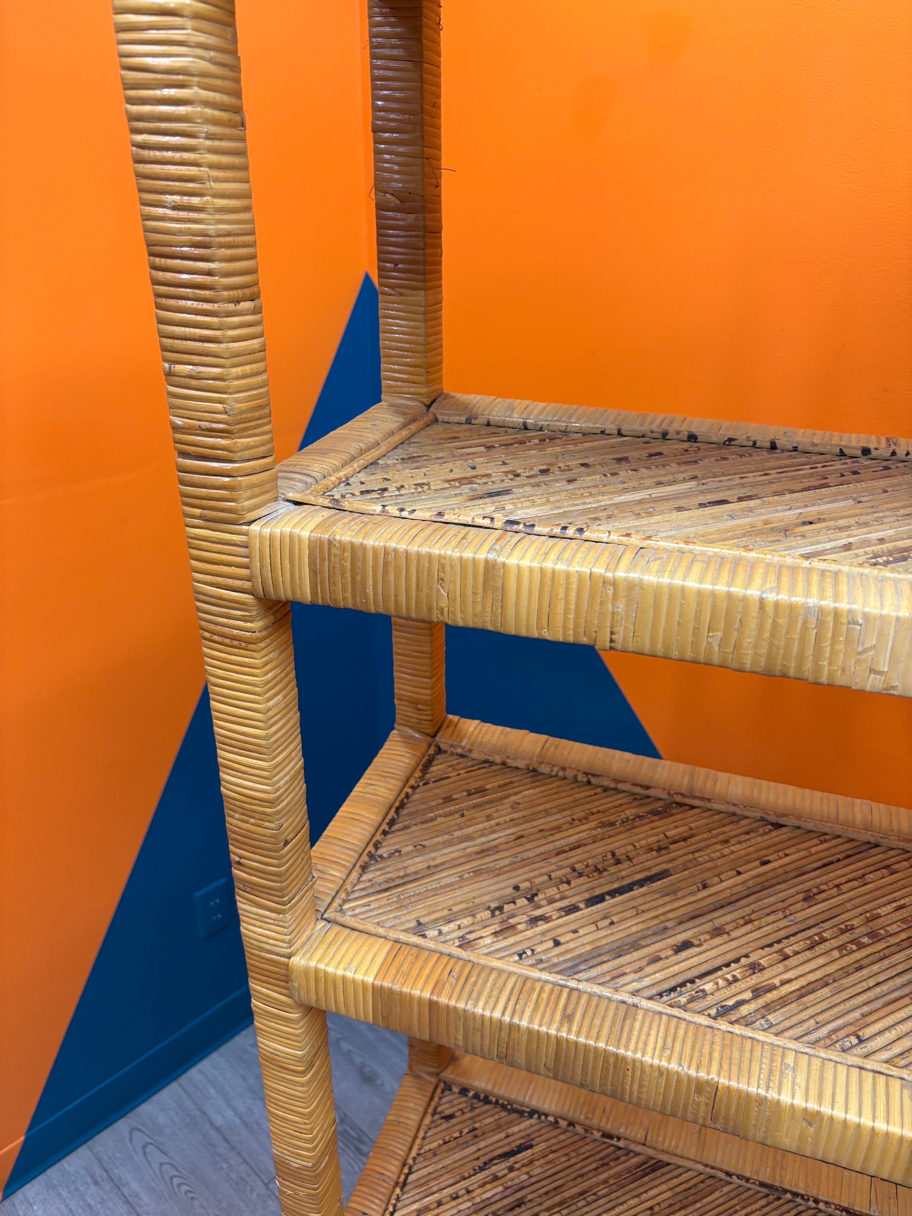 Tall Rattan Shelf