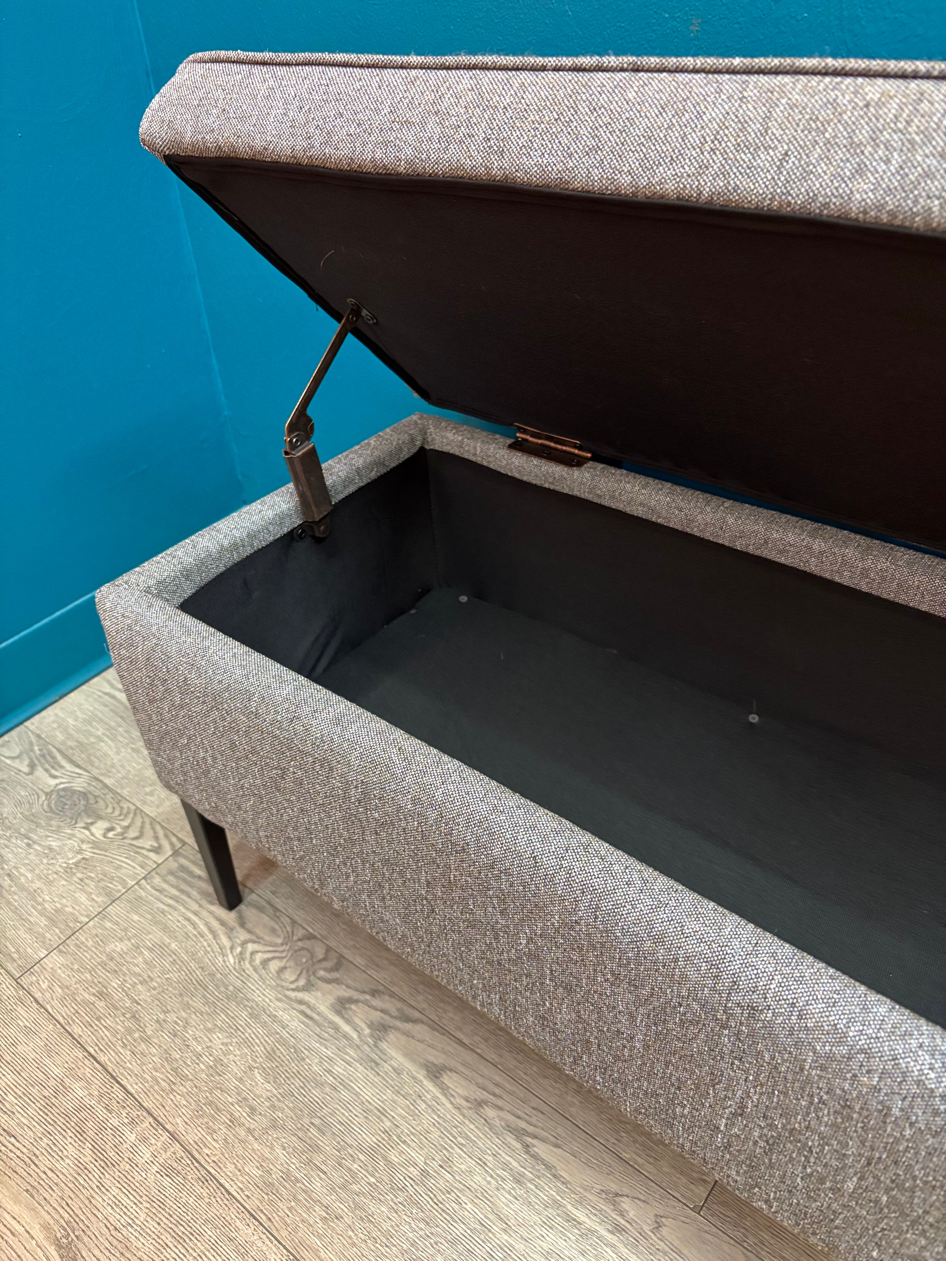 Grey Fabric Storage Bench