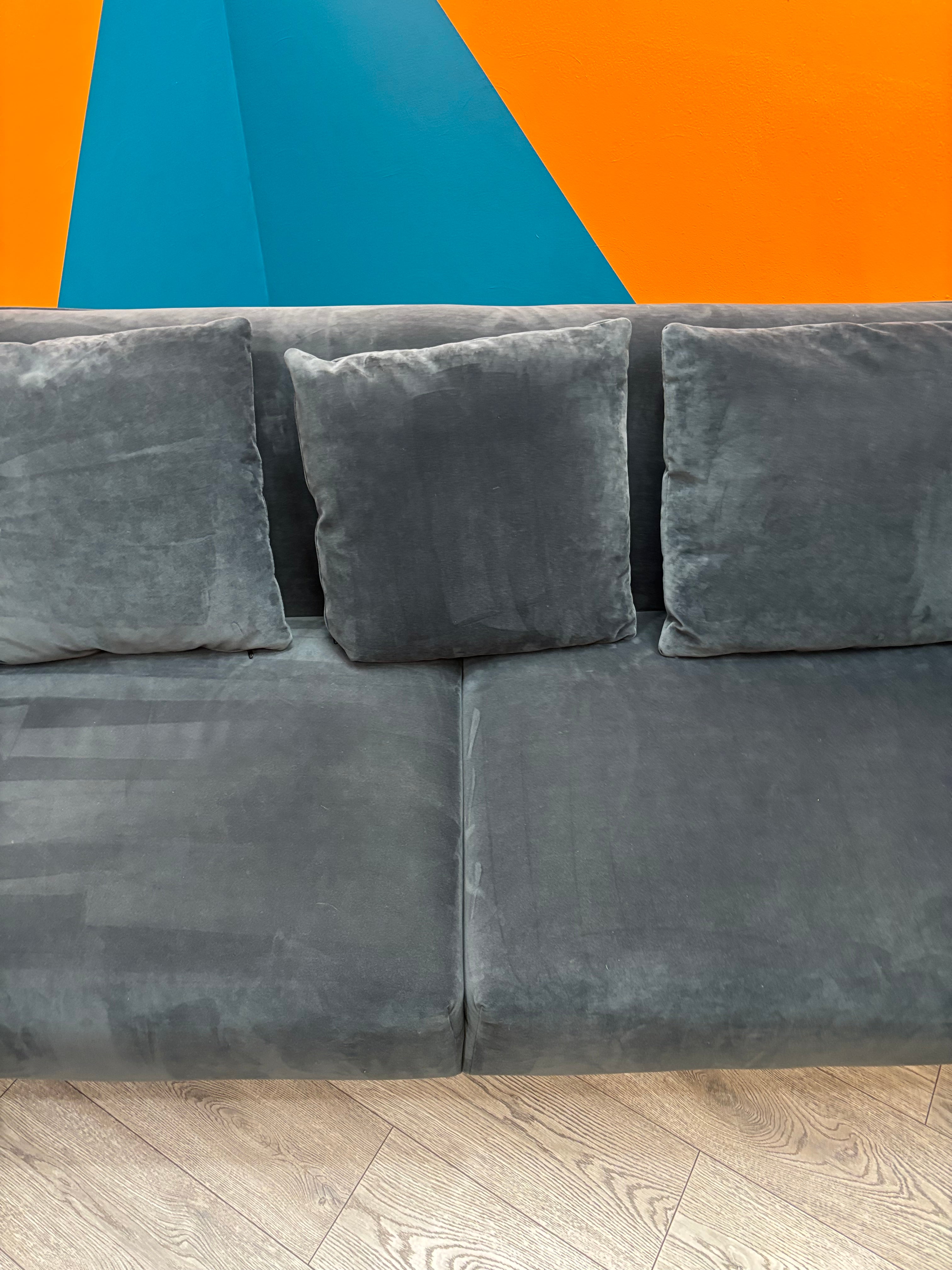 Grey Velvet Couch