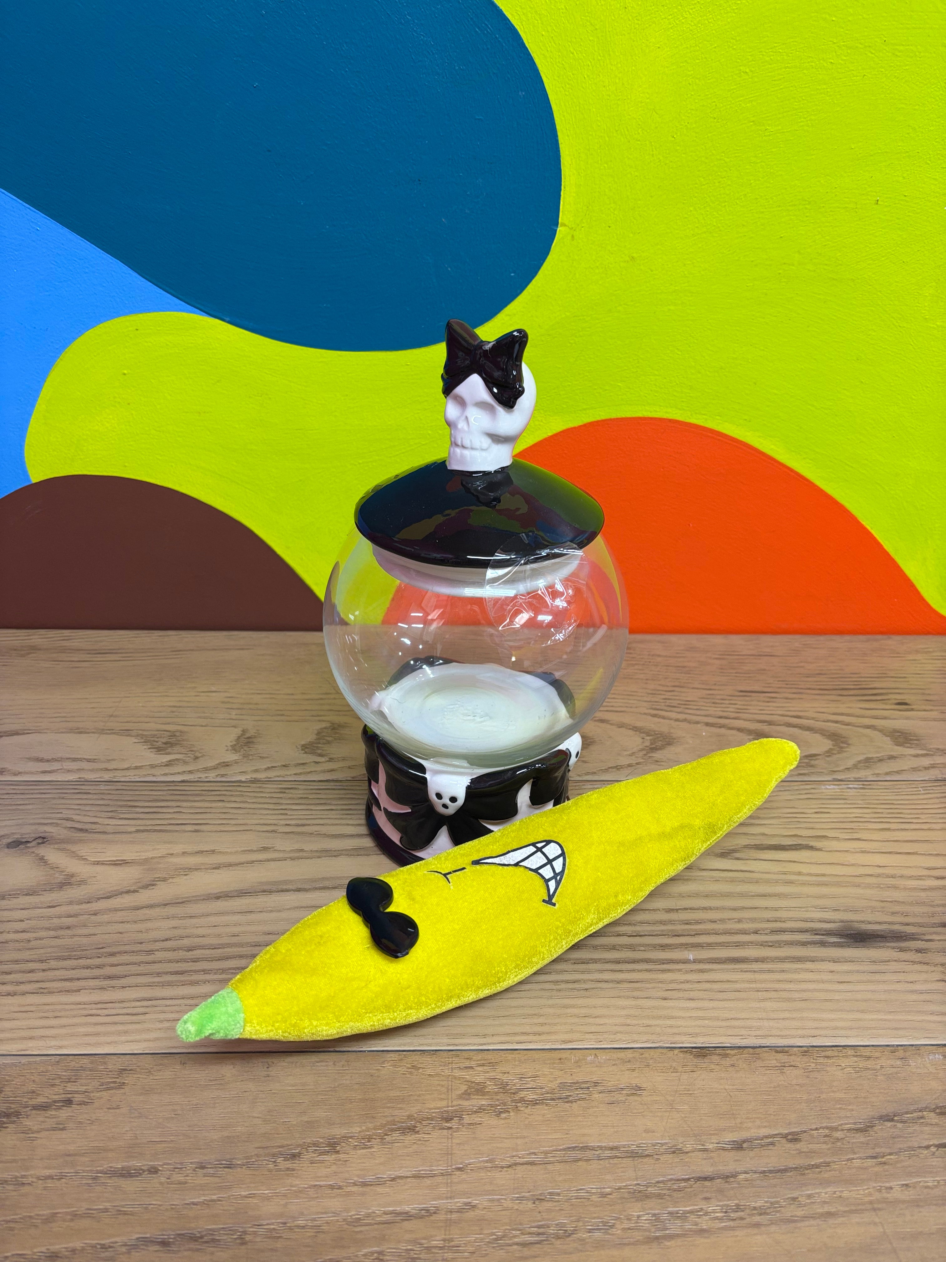 White & Pink Skull Jar (3 available)