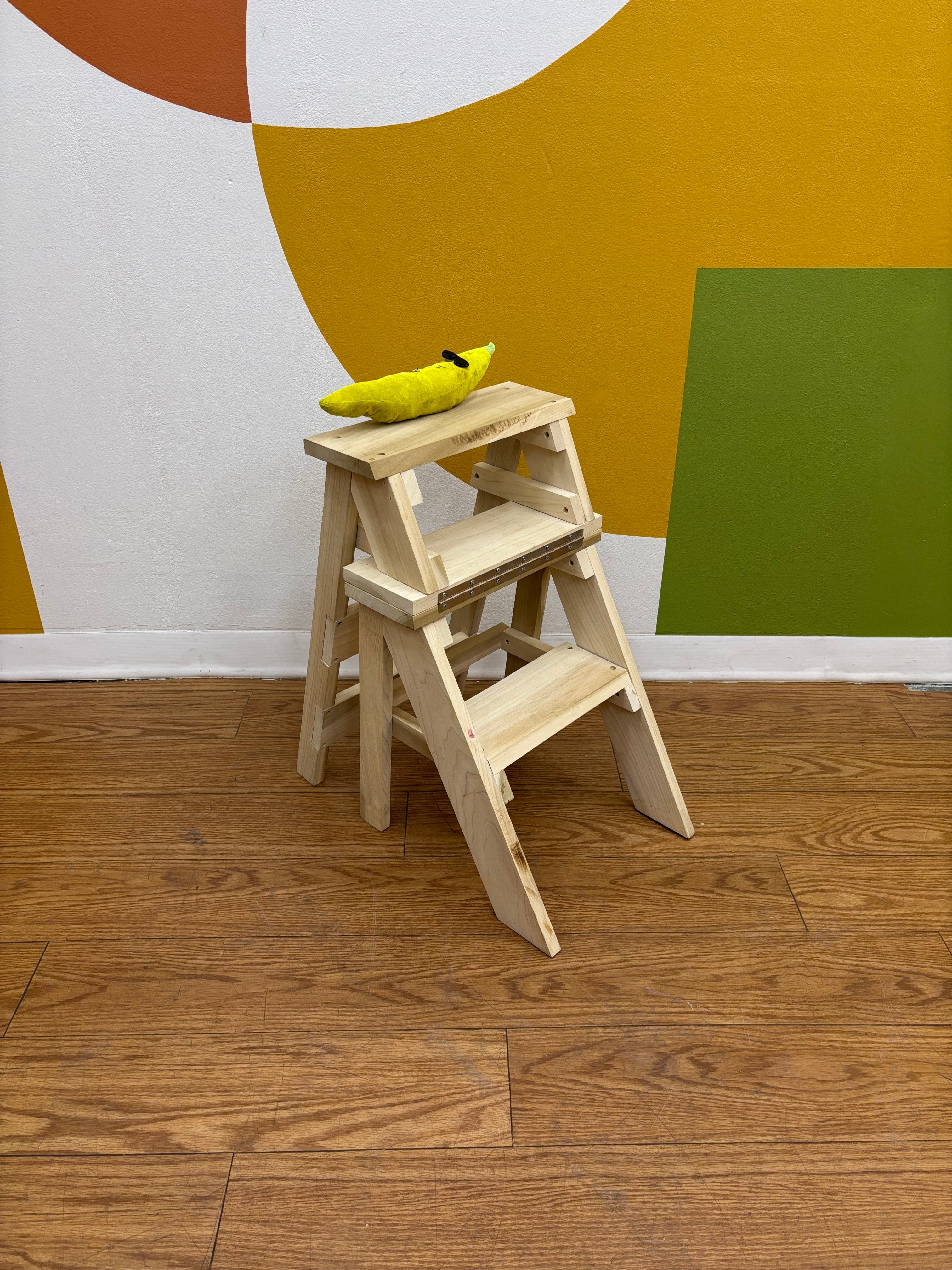 Foldable Wood Chair Step Stool