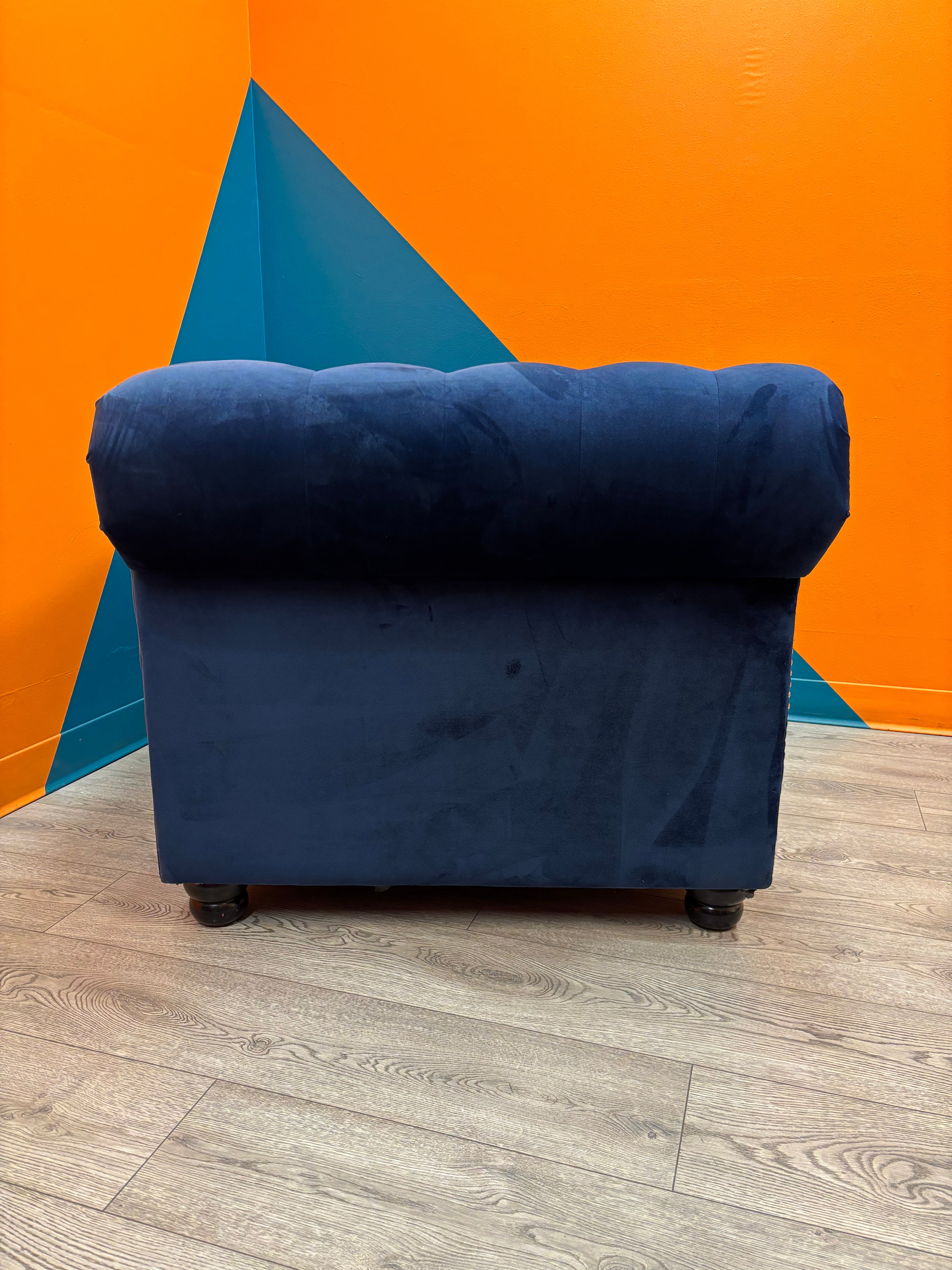 Royal Blue Velvet Armchair