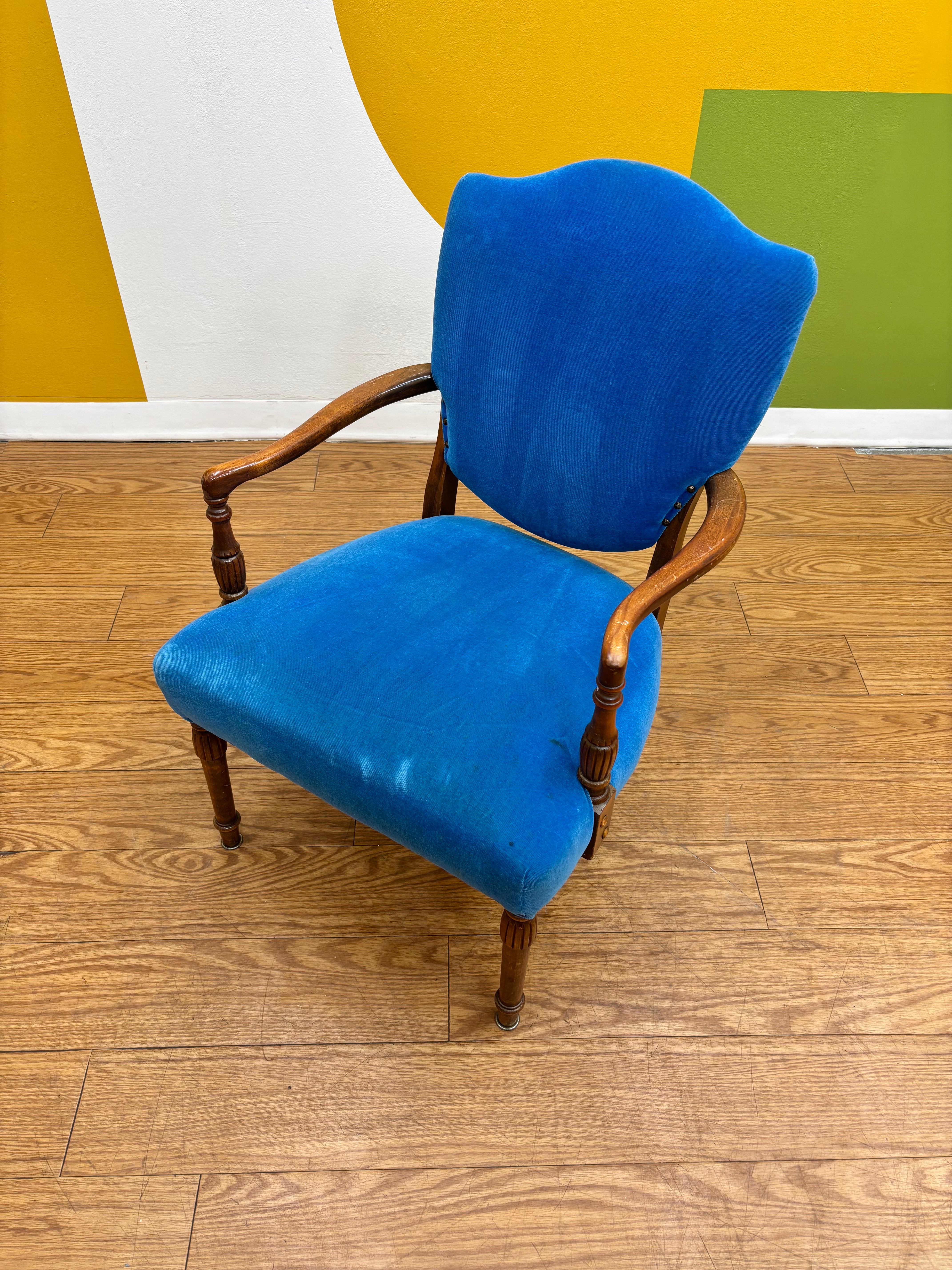 Blue Velvet Armchair