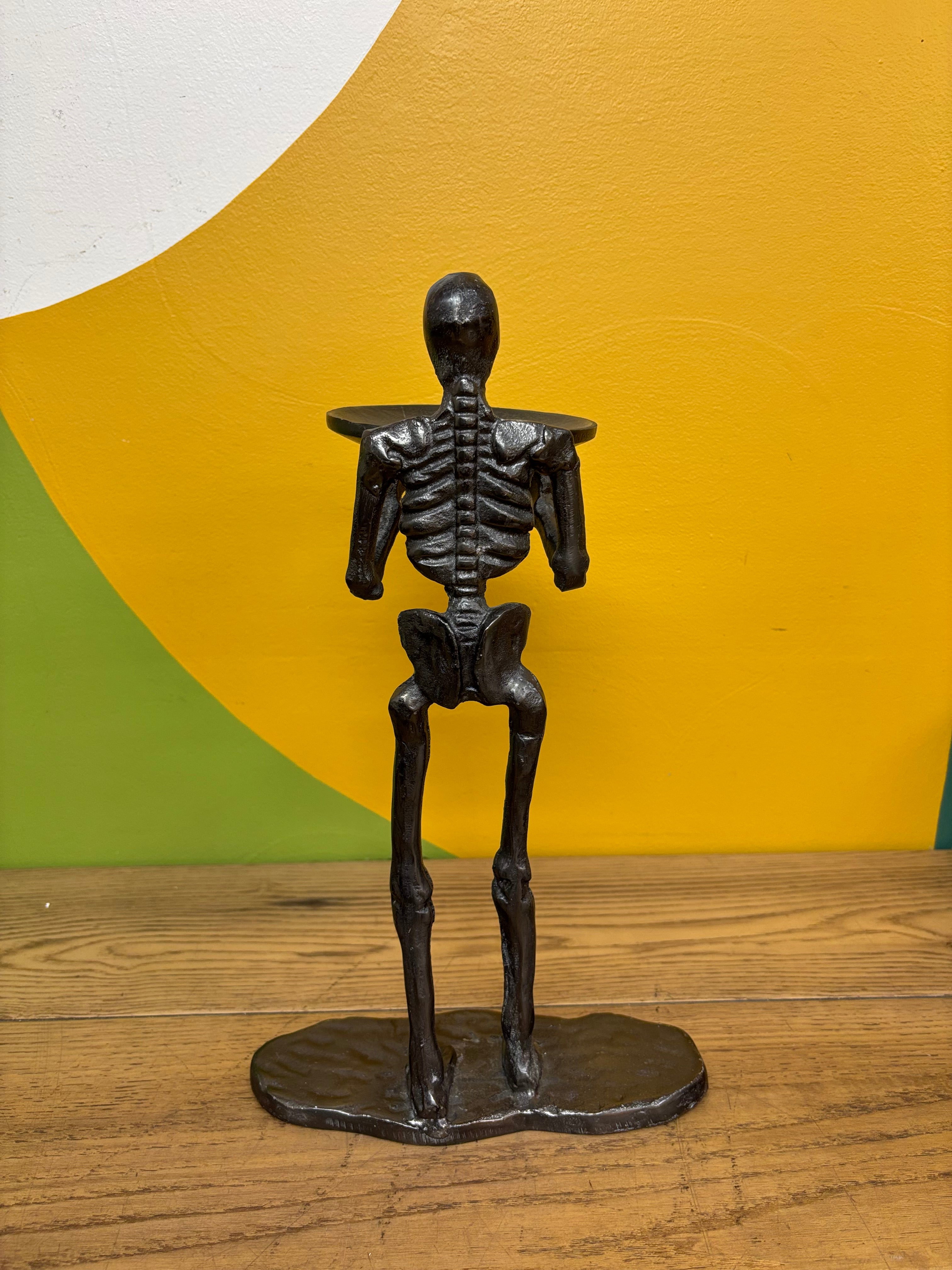 Metal Skeleton Tray Figurine