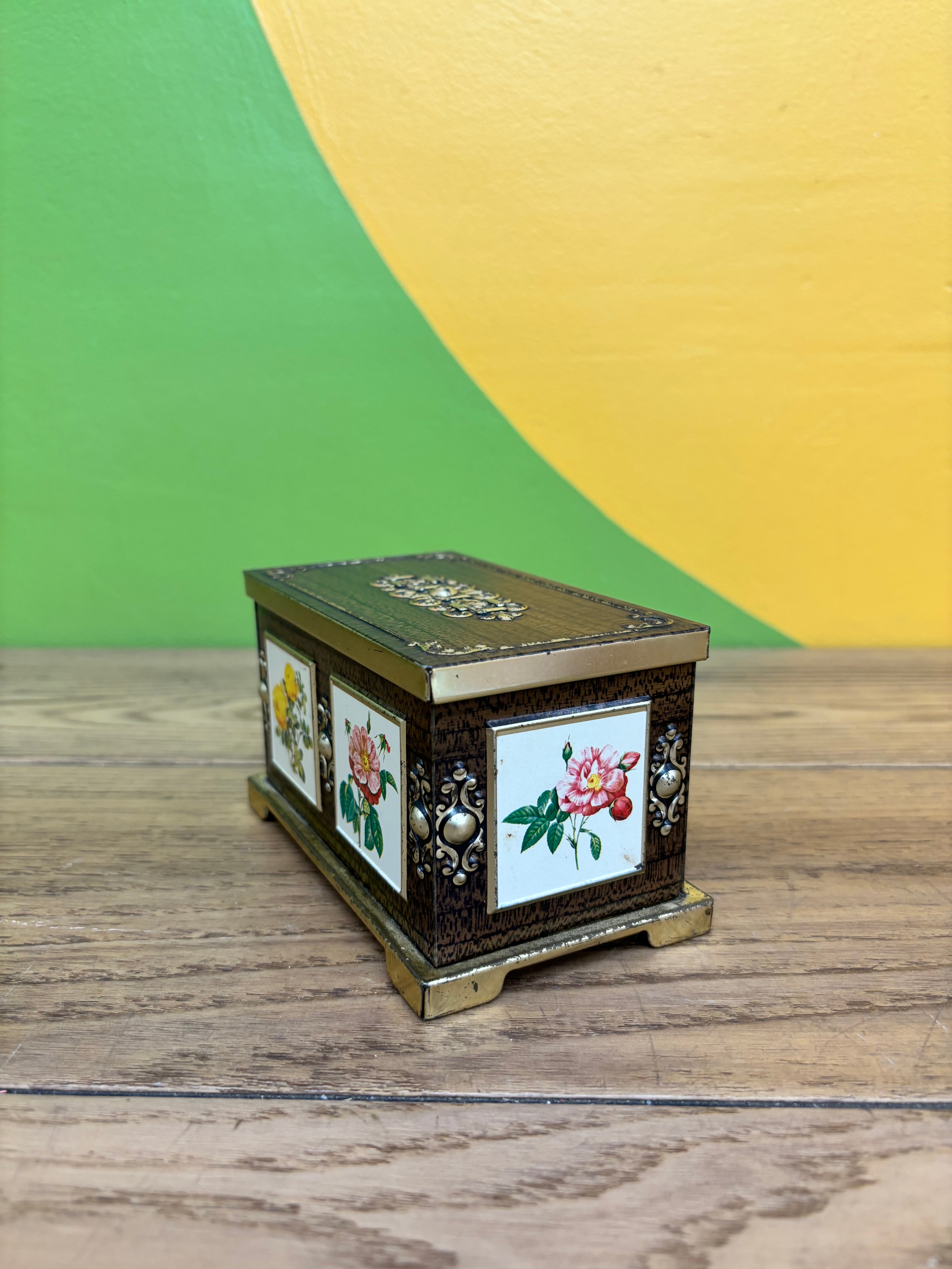 Floral Metal Tin