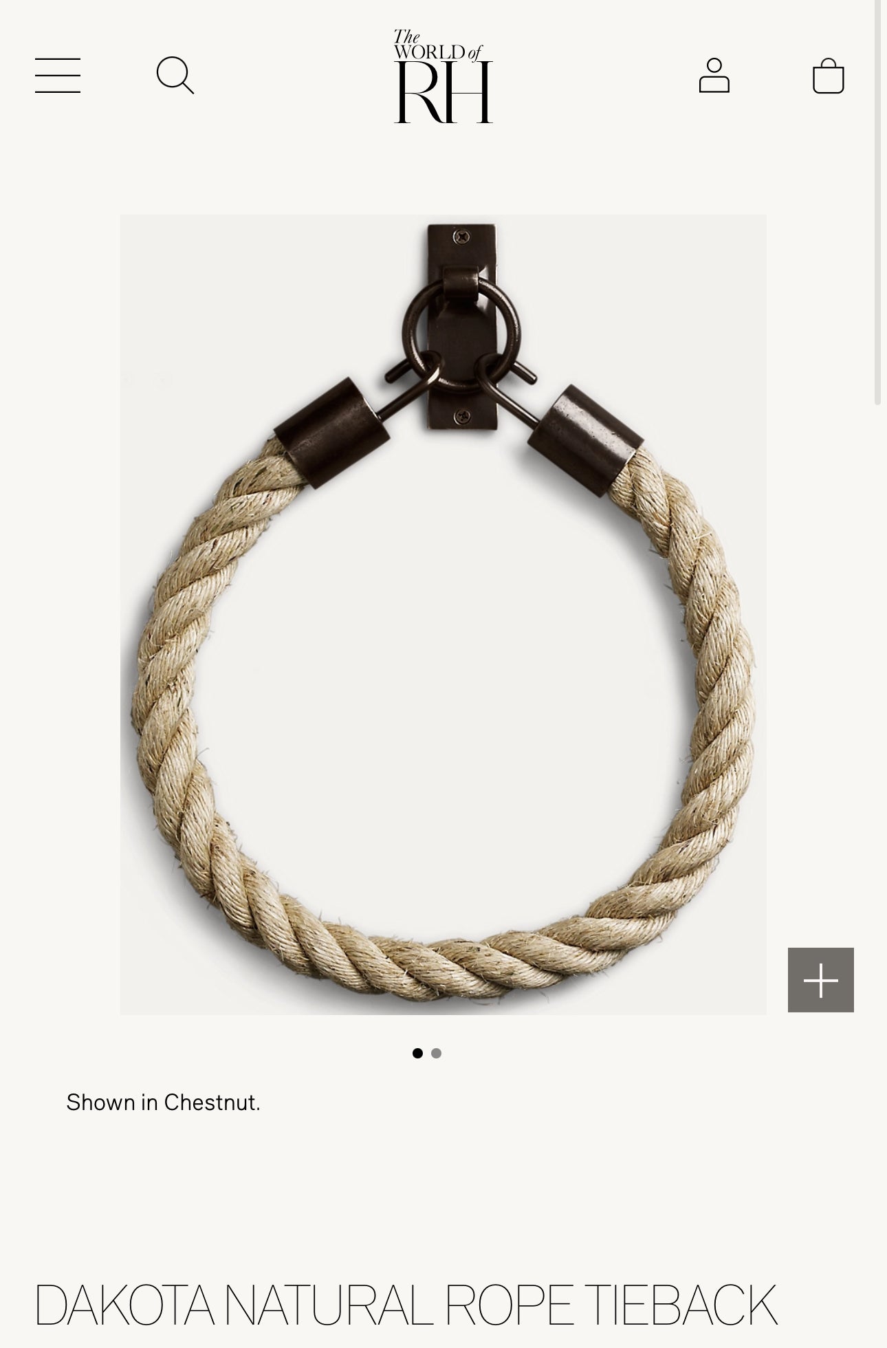 Restoration Hardware Dakota Window Rope Tieback (2 available)