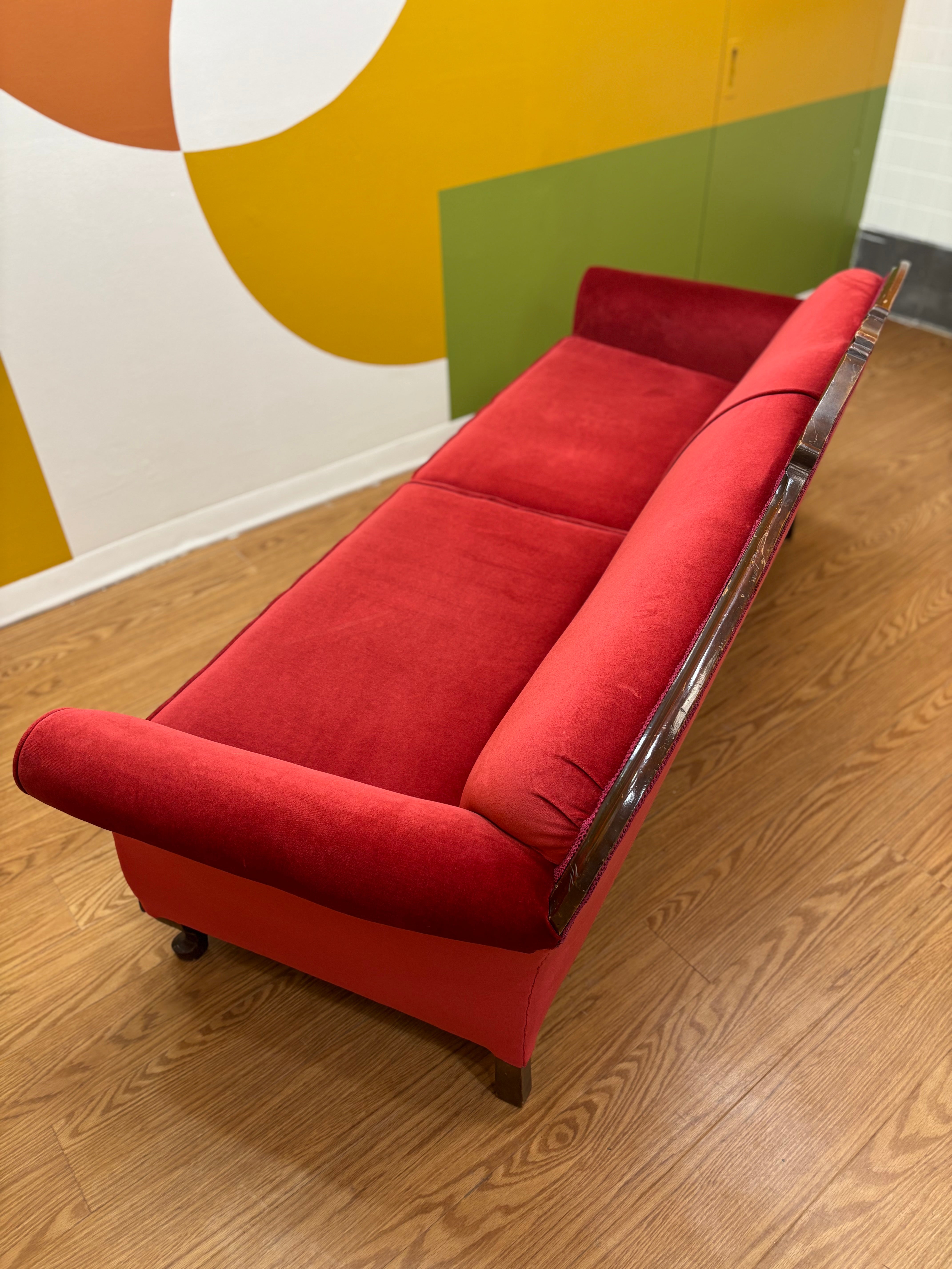 Red Velour Sofa