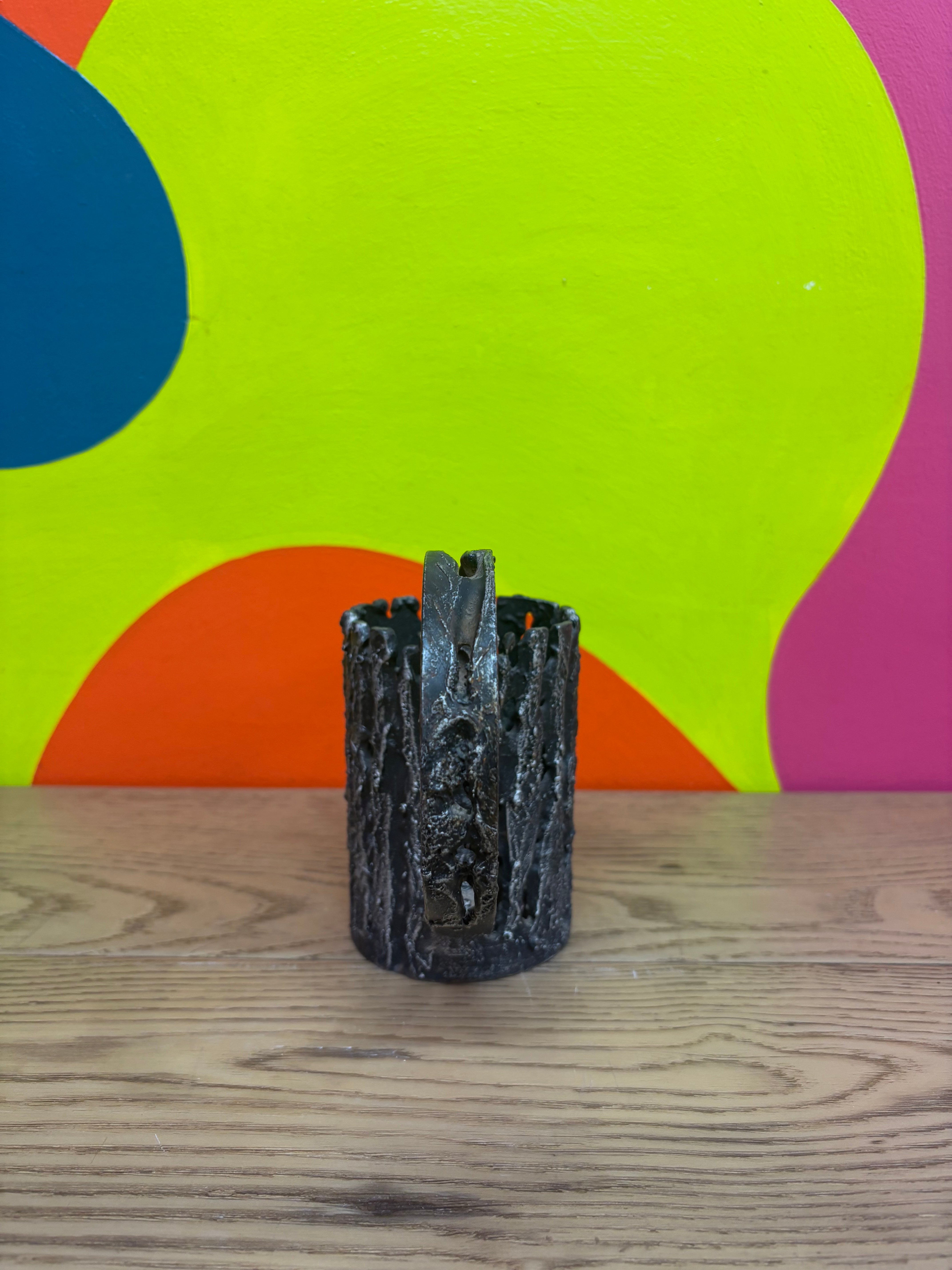 Metal Watering Can Tree Trunk Candle Holder