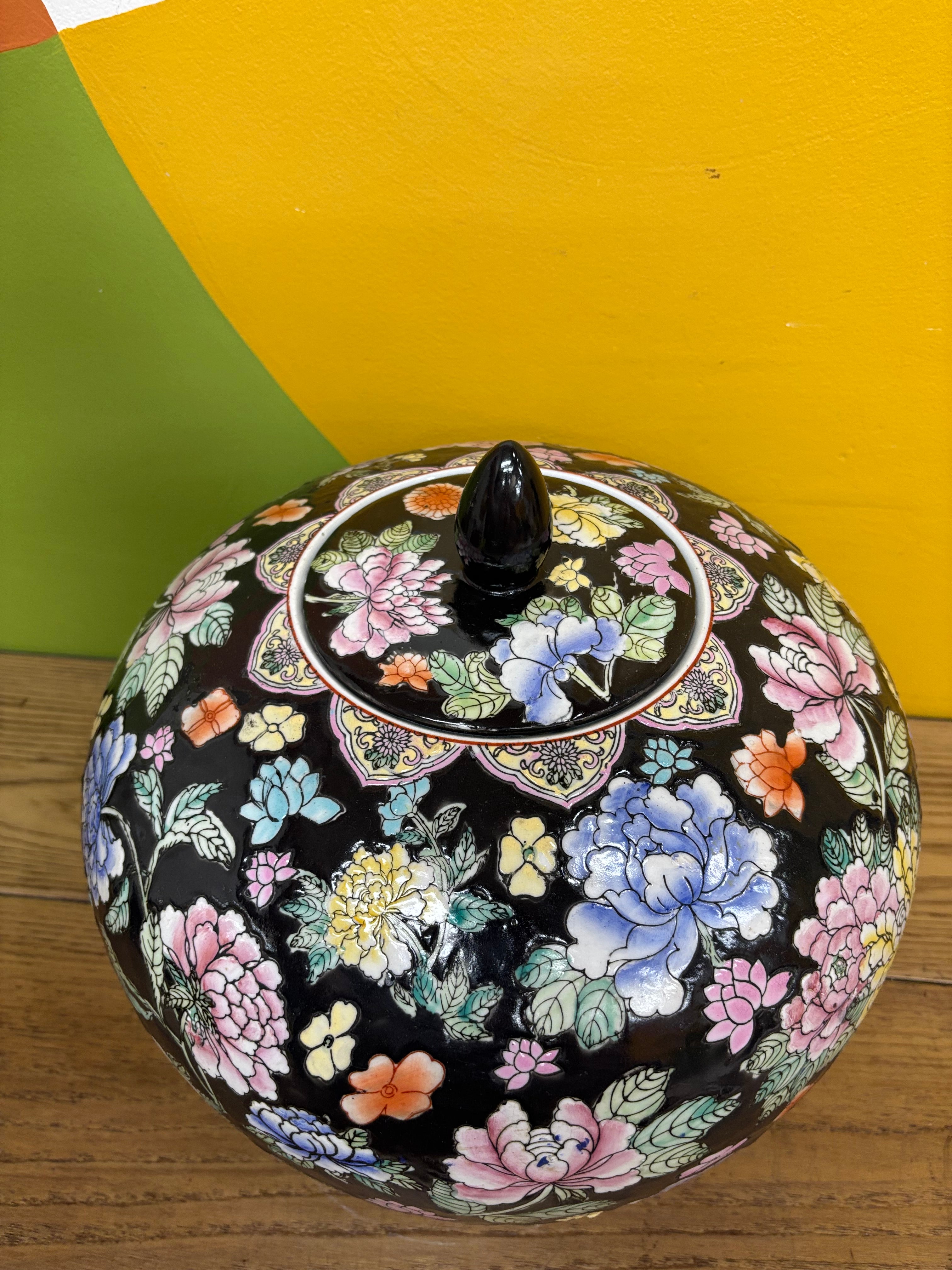 Large Floral Ceramic Vase