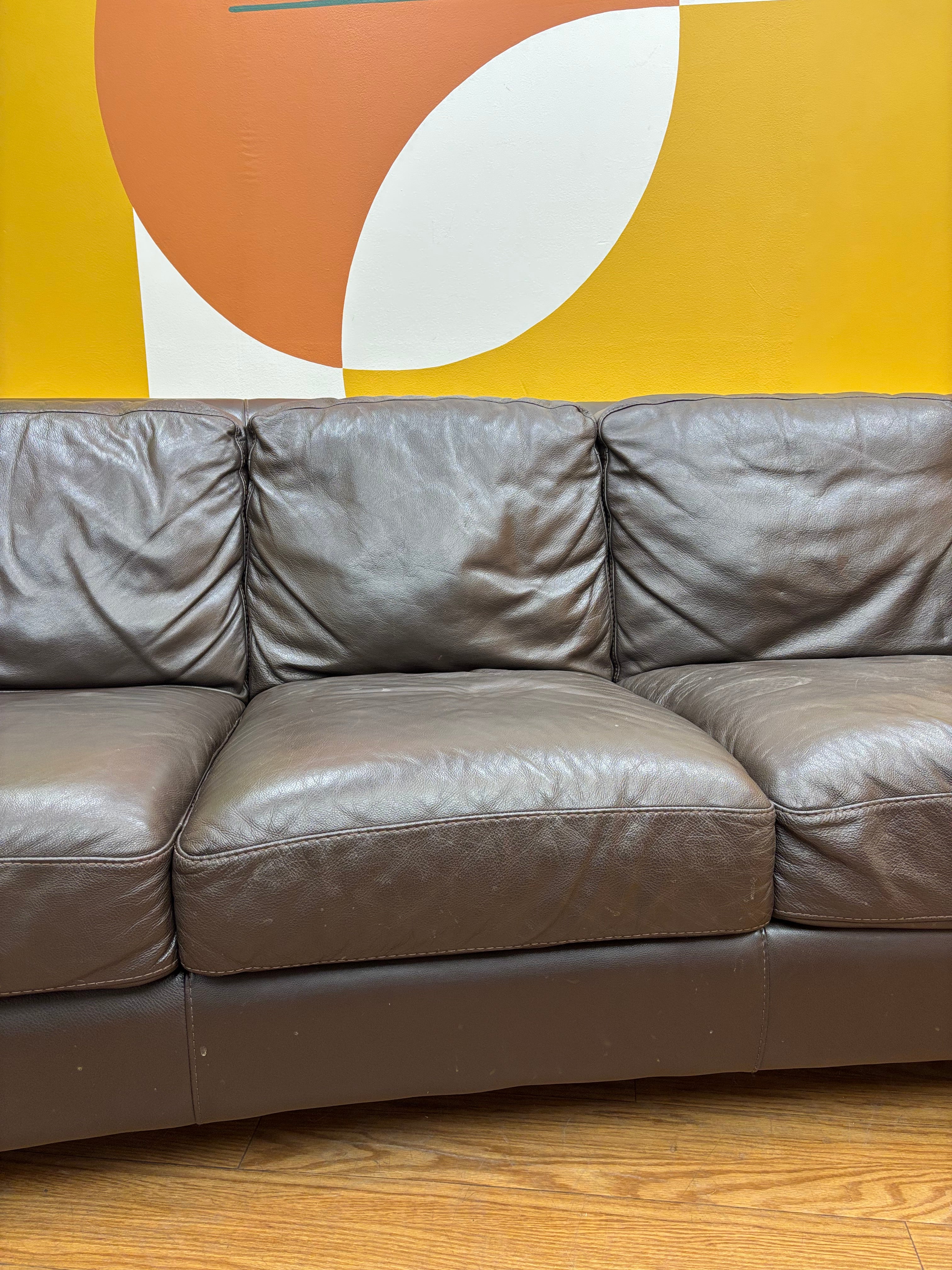 Brown Natuzzi Leather Sofa