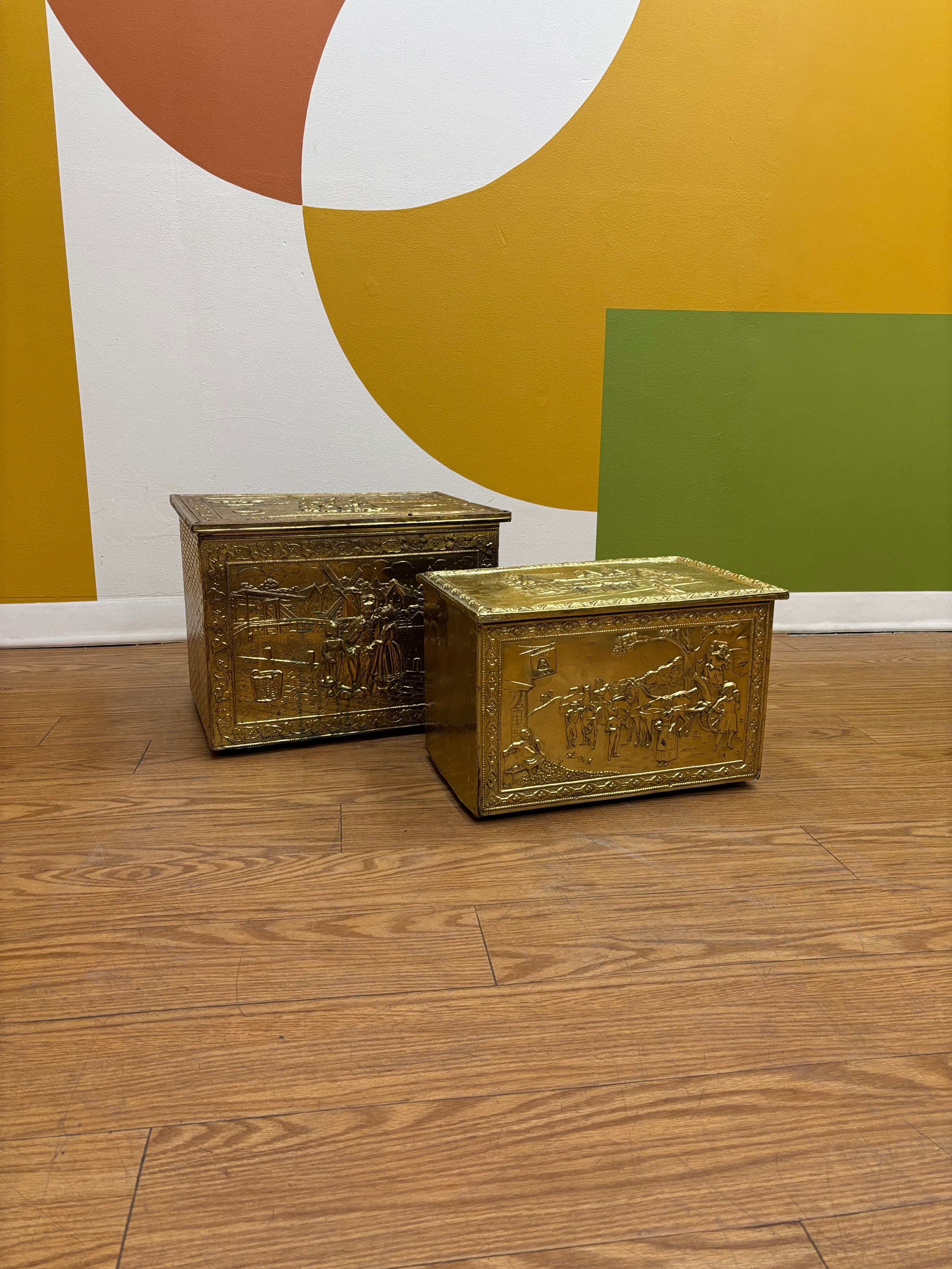 (2) Gold Tone Boxes