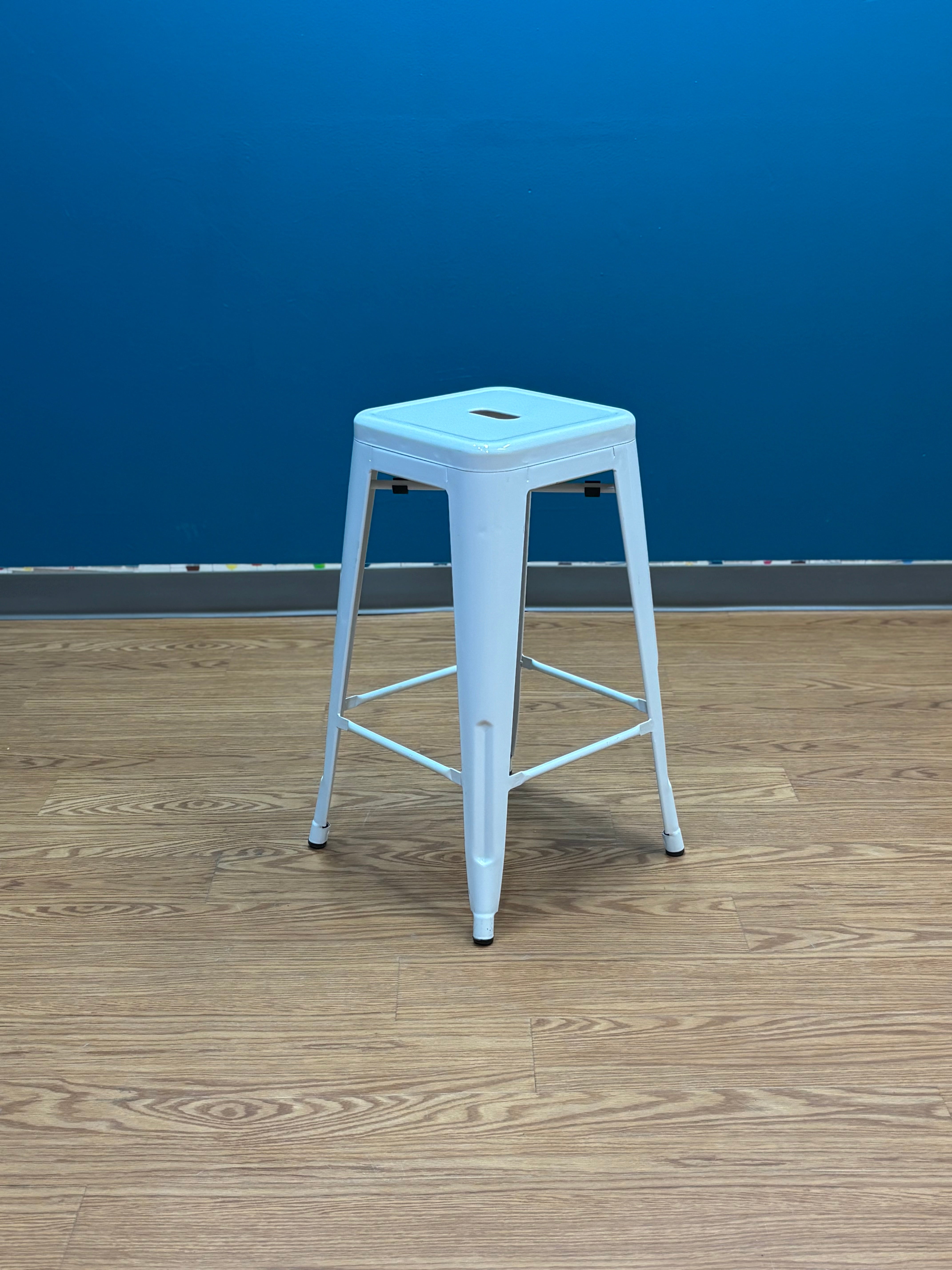 White Metal Stool