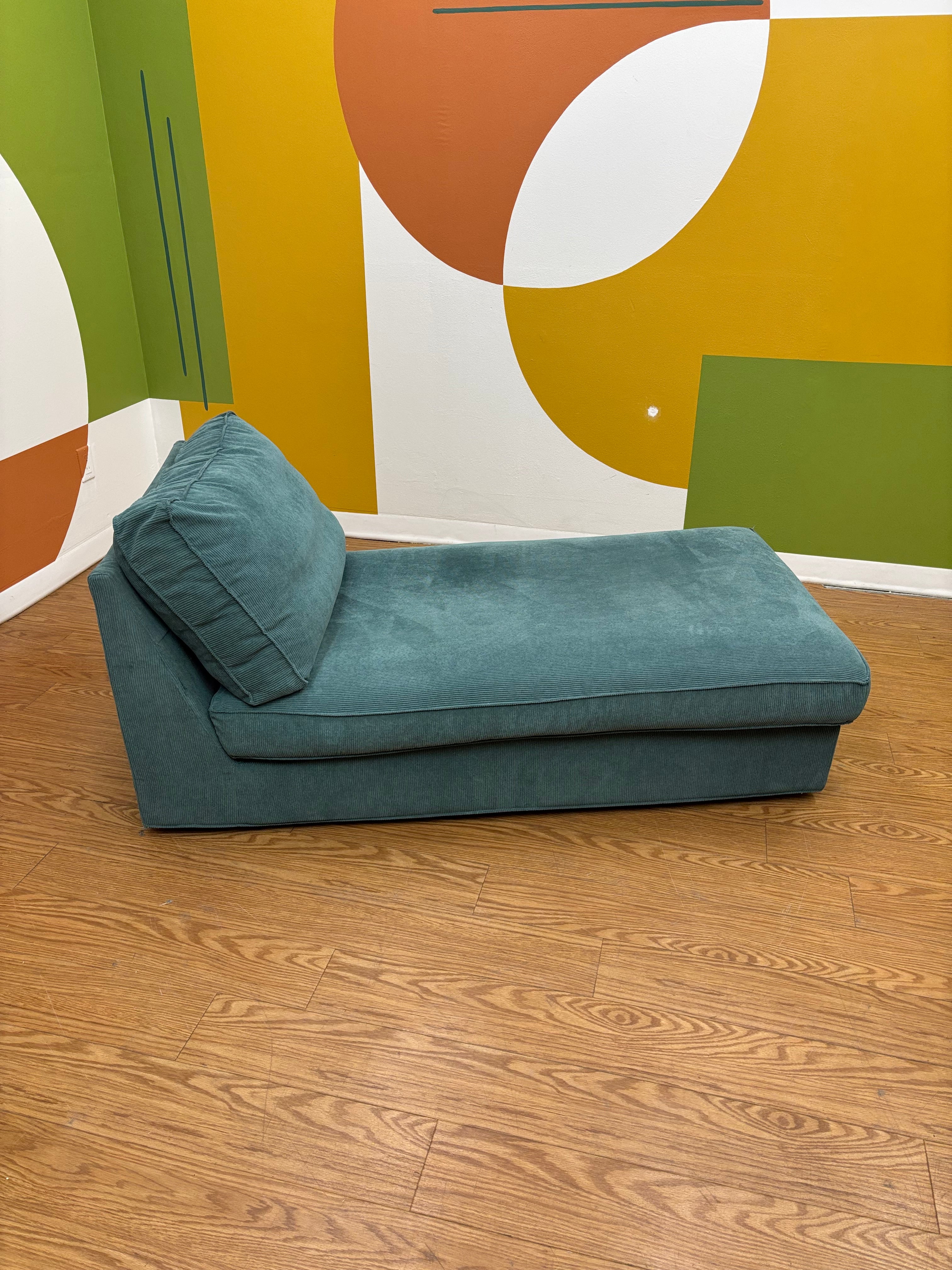 Turquoise Fabric Chaise