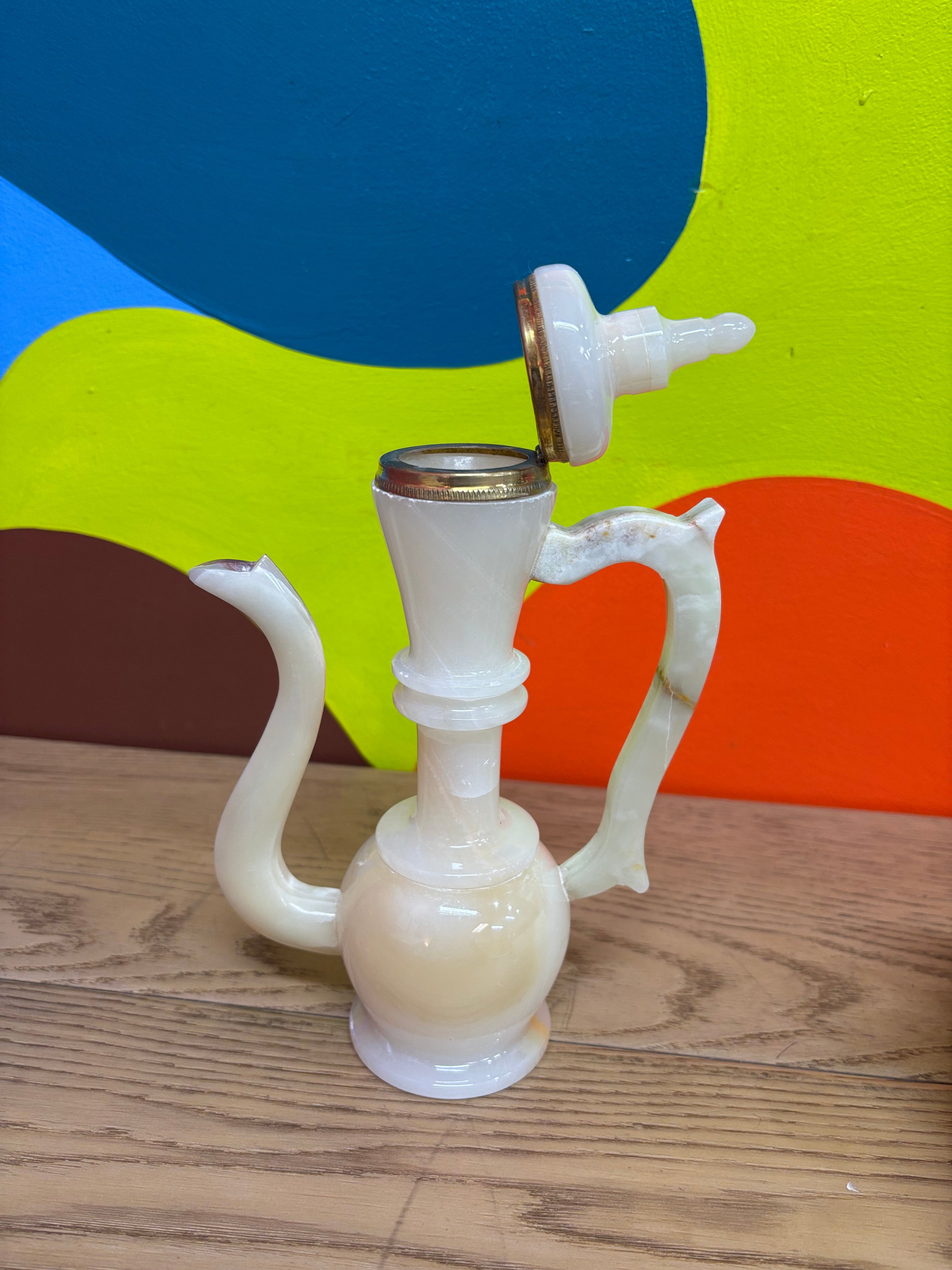 Carved Onyx Pitcher and Goblets Set