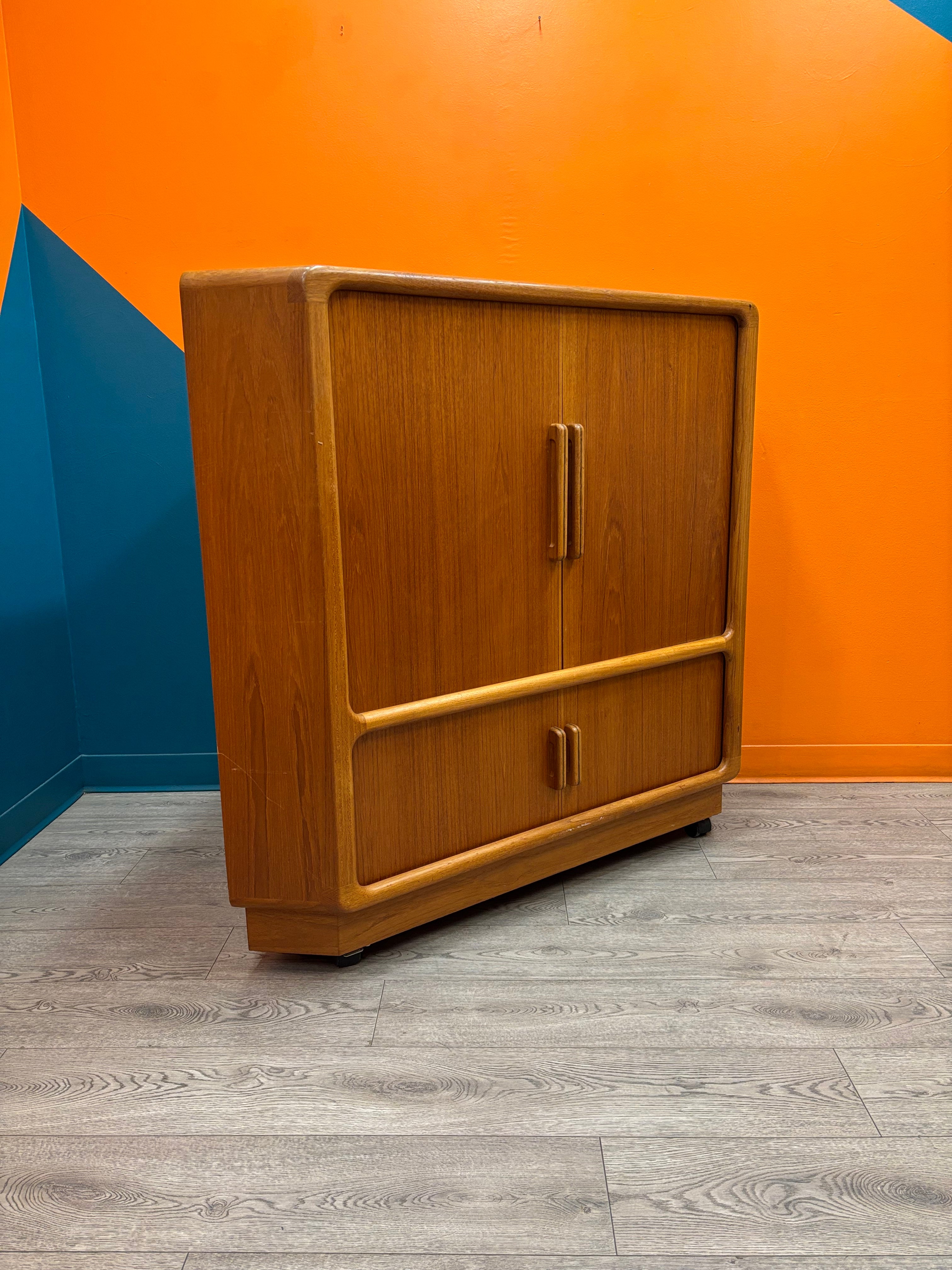 Rolling Wood Corner TV Cabinet