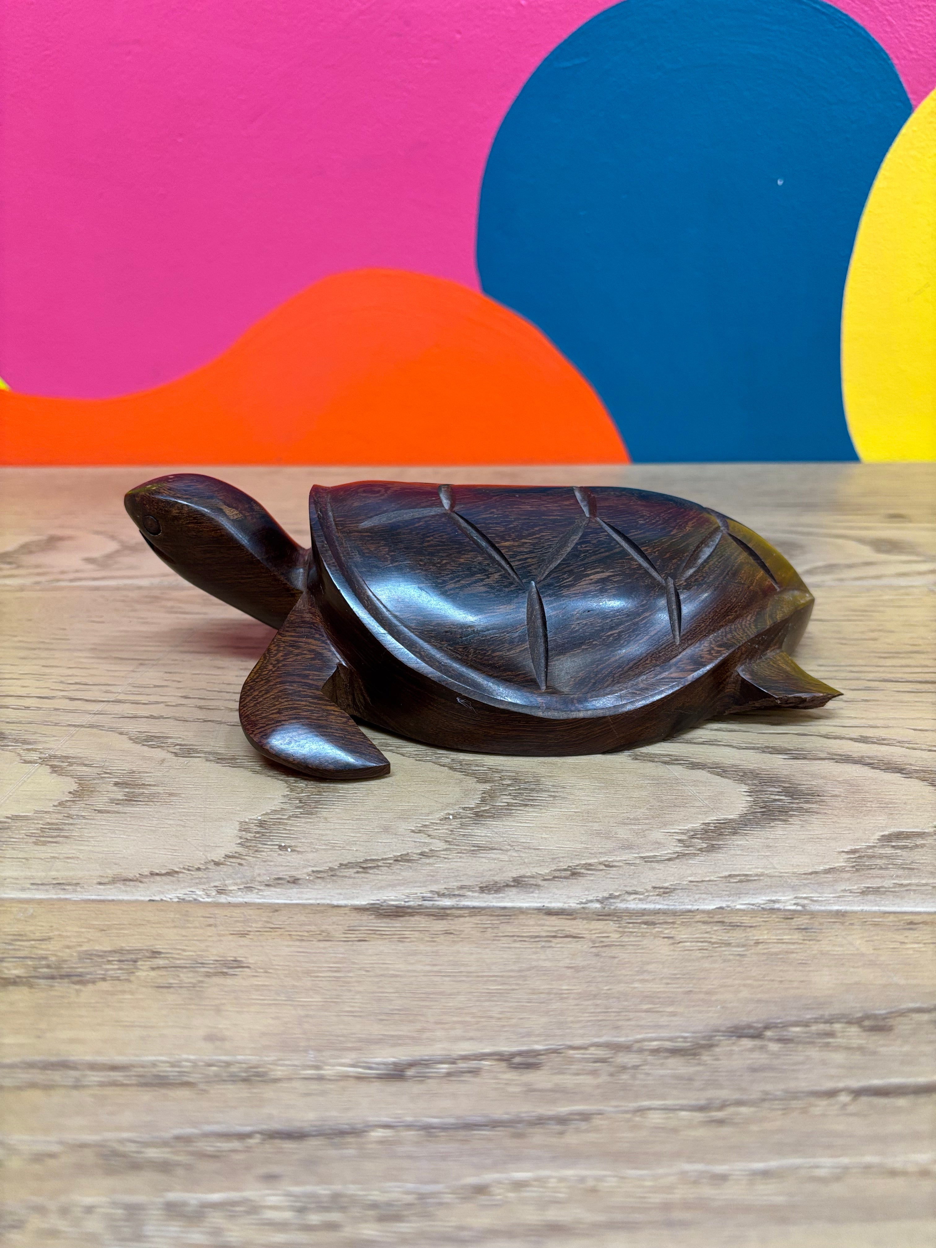 Hand Carved Wooden Turtle