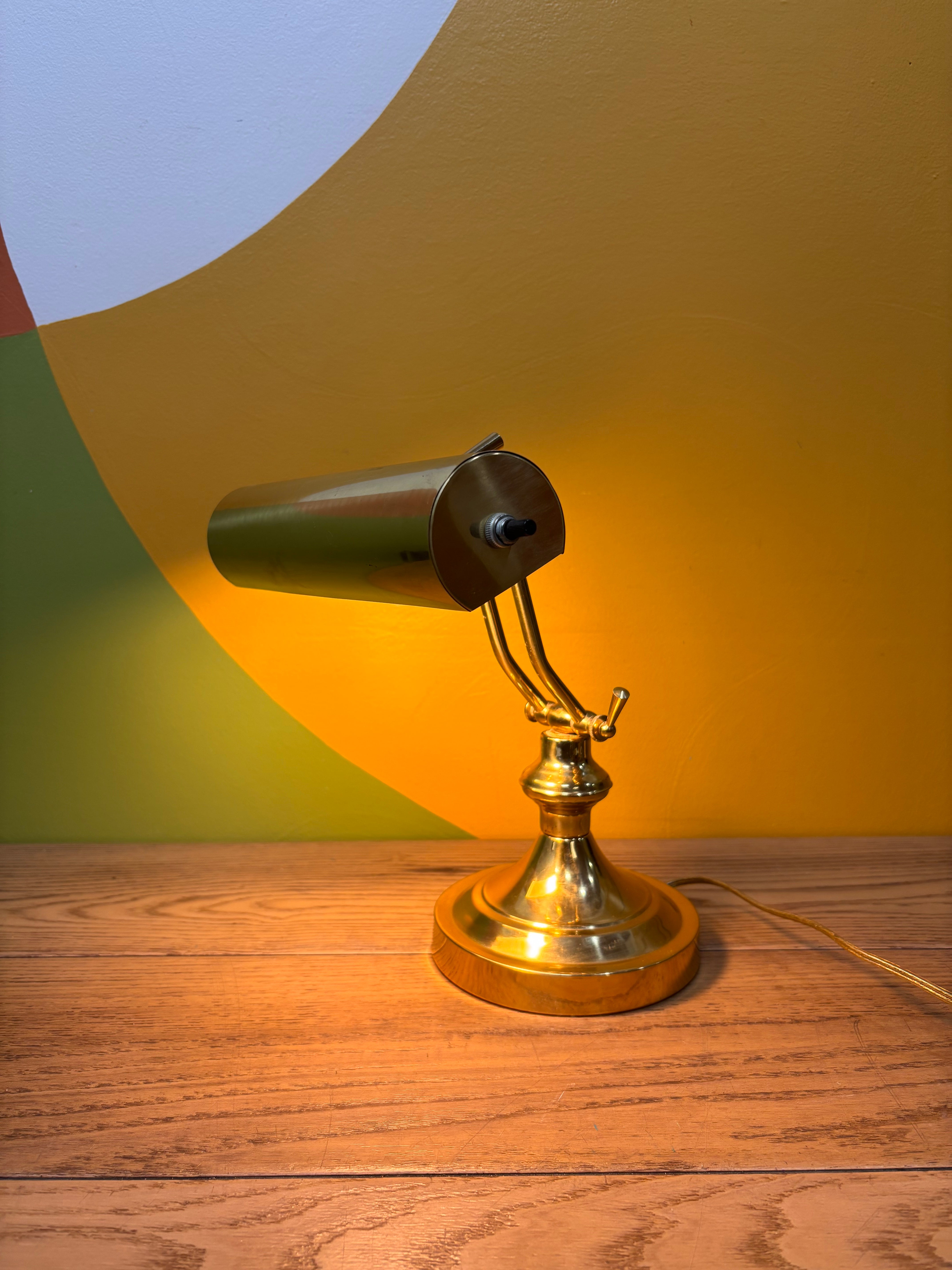 Gold Metal Bankers Lamp