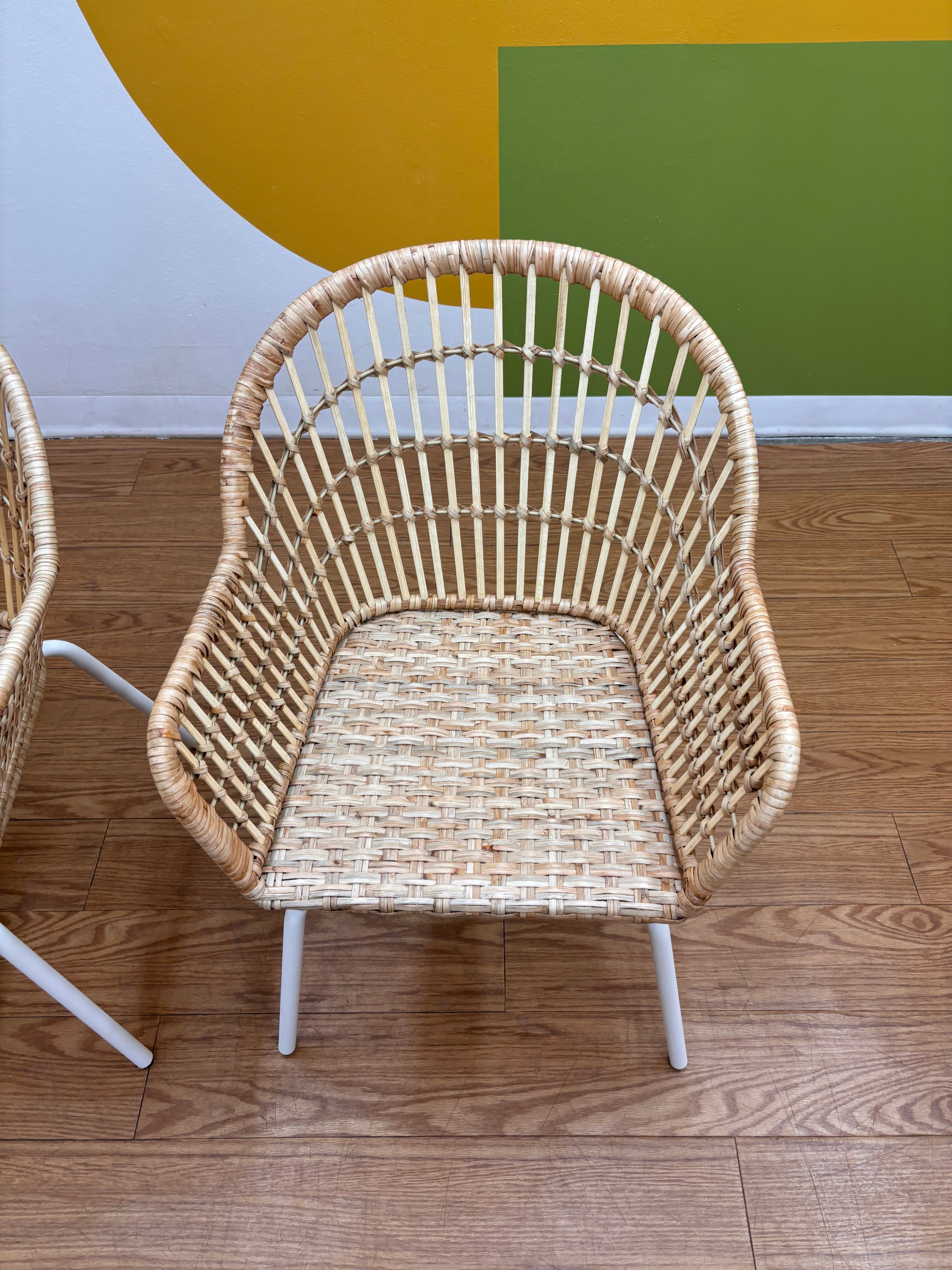 Set of 2 Rattan Armchairs