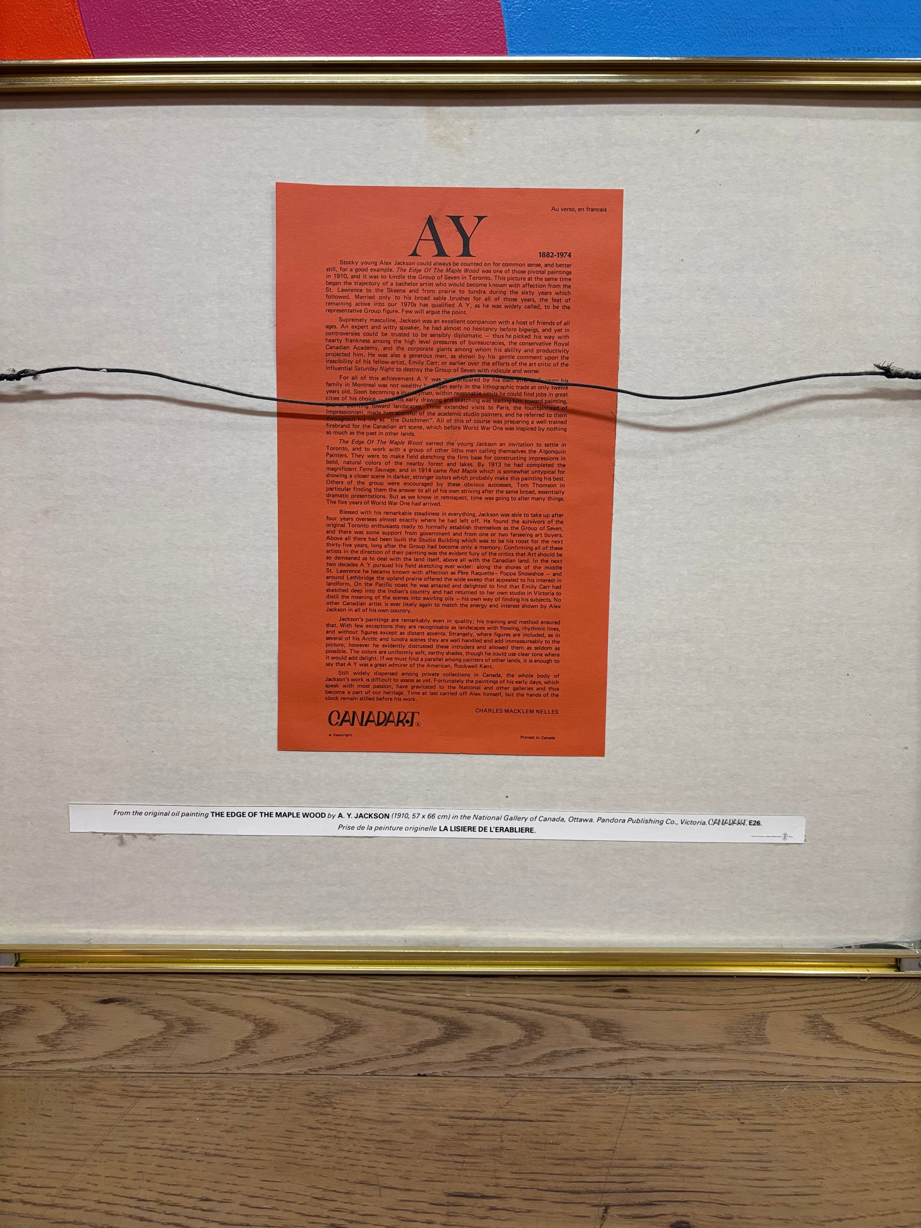 The Edge of the Maple Wood Print by Alexander Jackson