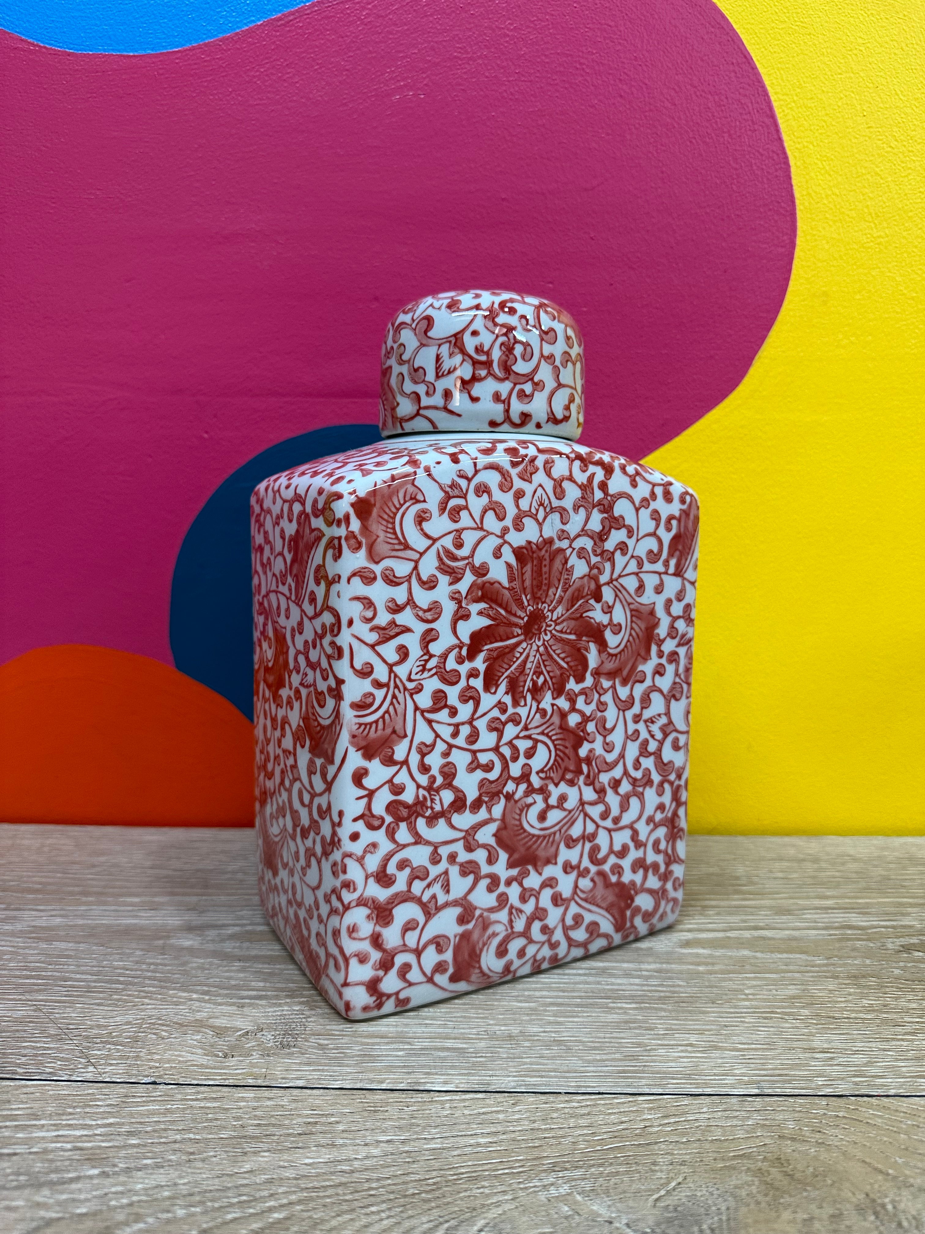 Red Ceramic Canister #2