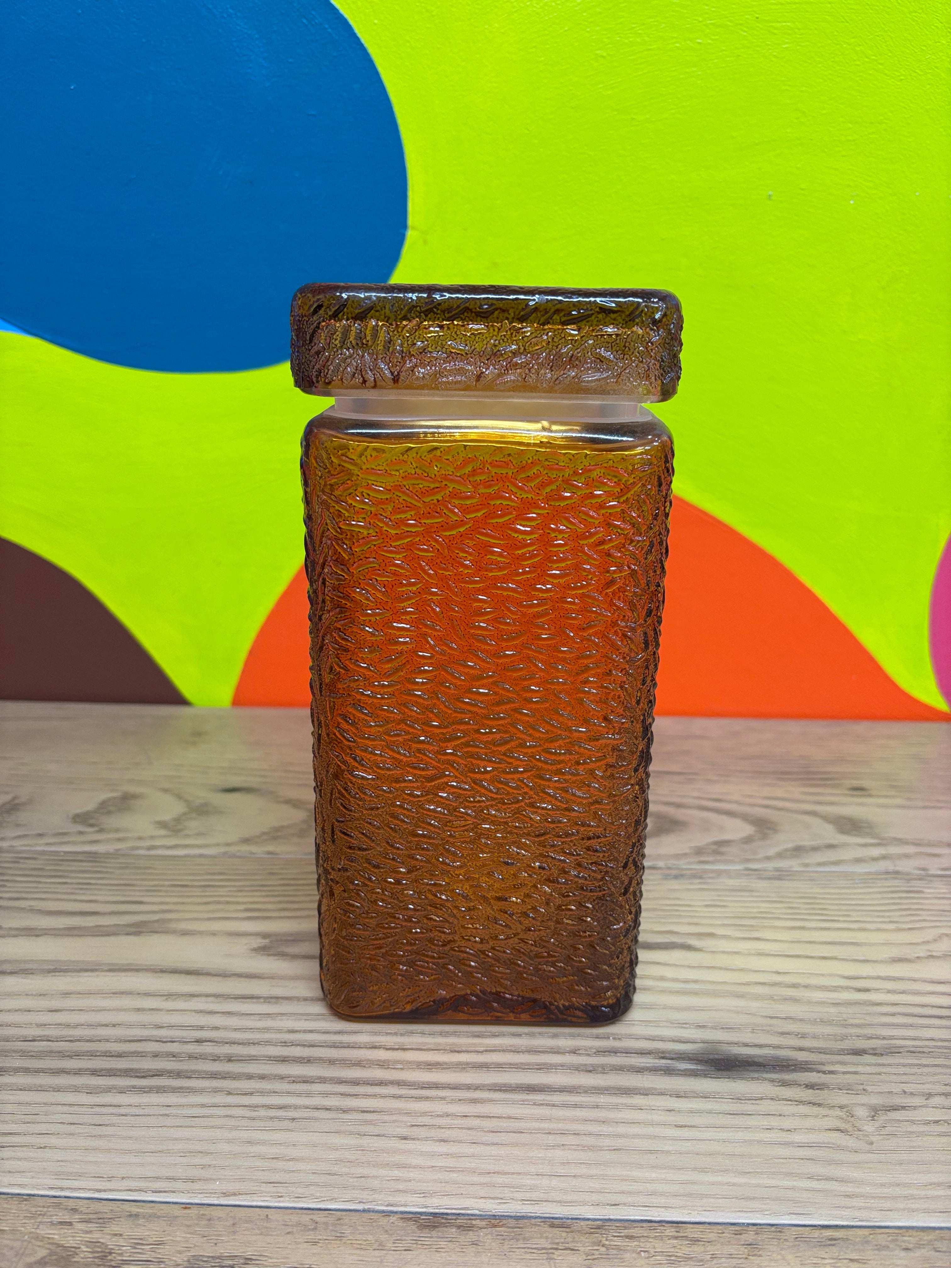 Amber Colored Glass Jar (3 available)