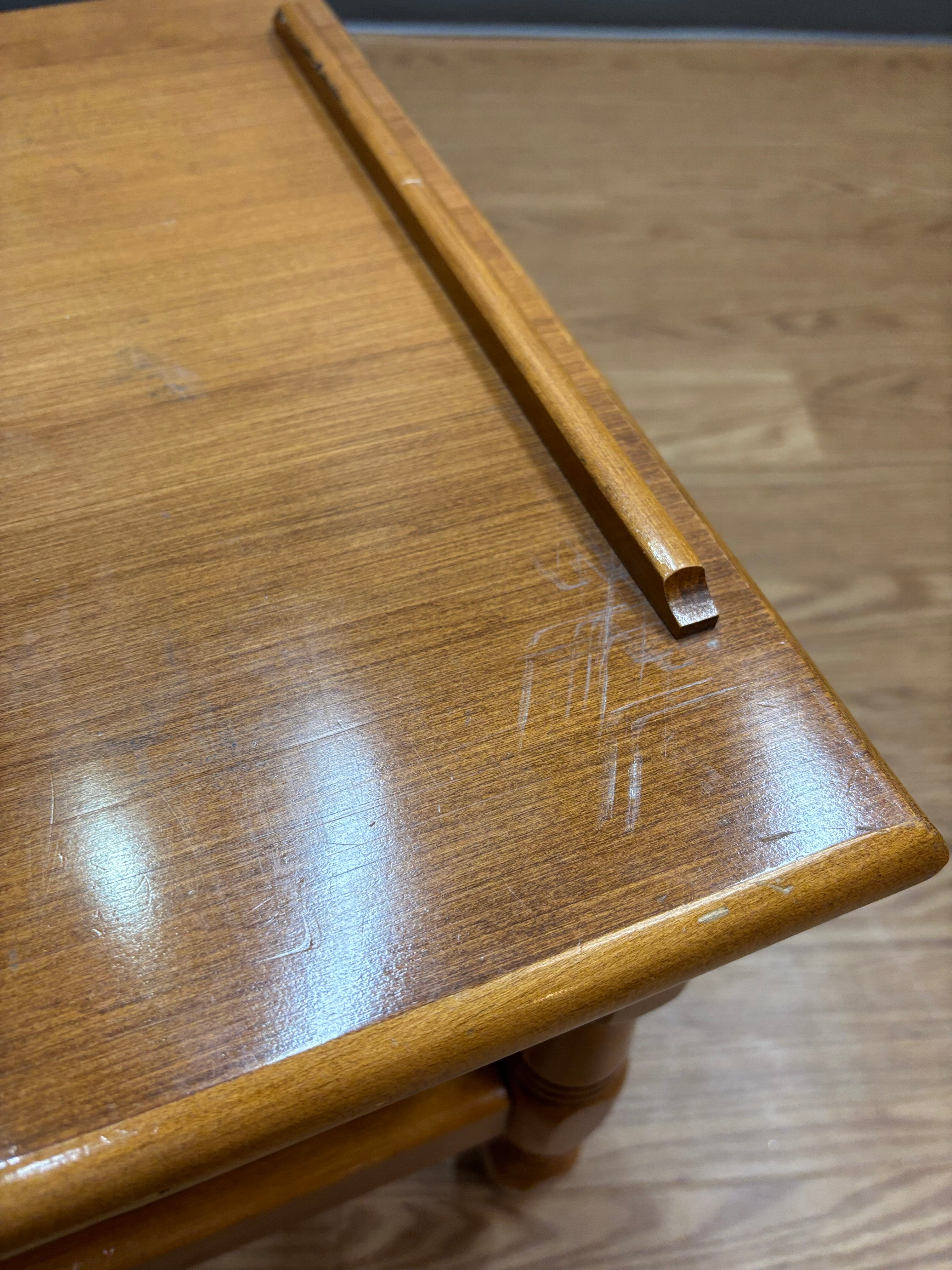 Wood Rolling End Table