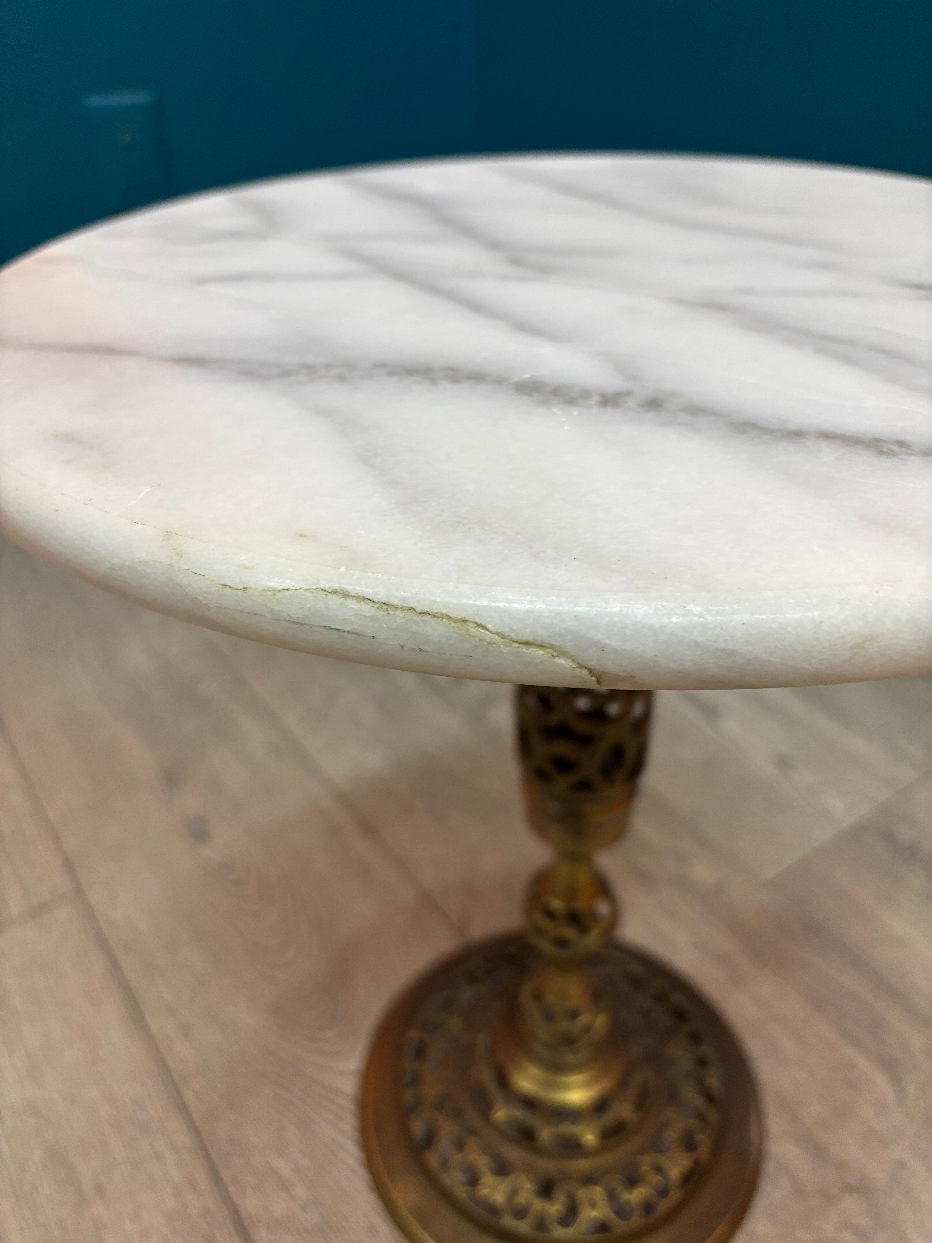 Brass and Marble Side Table #2