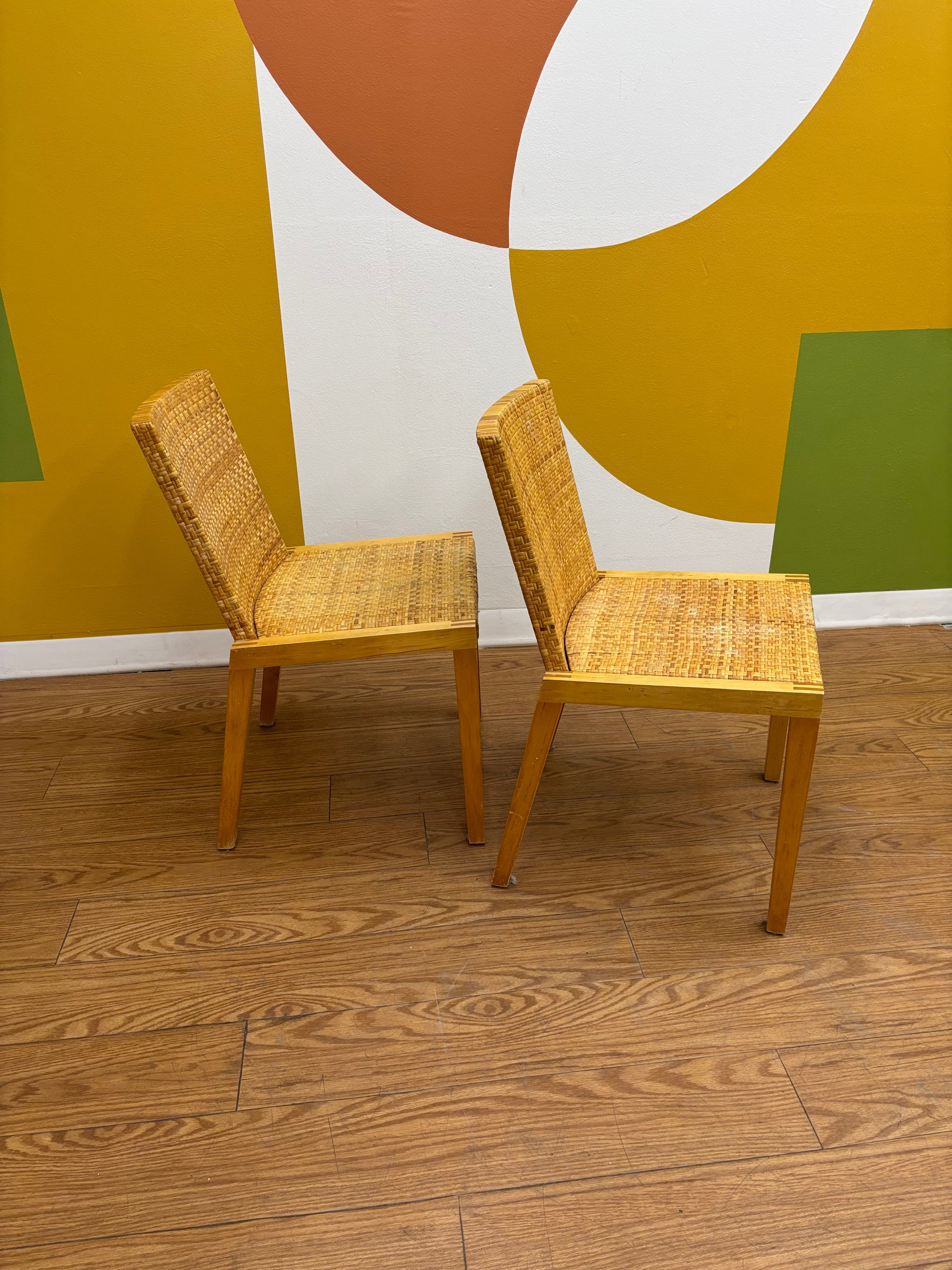 Set of 2 Wicker Dining Chairs