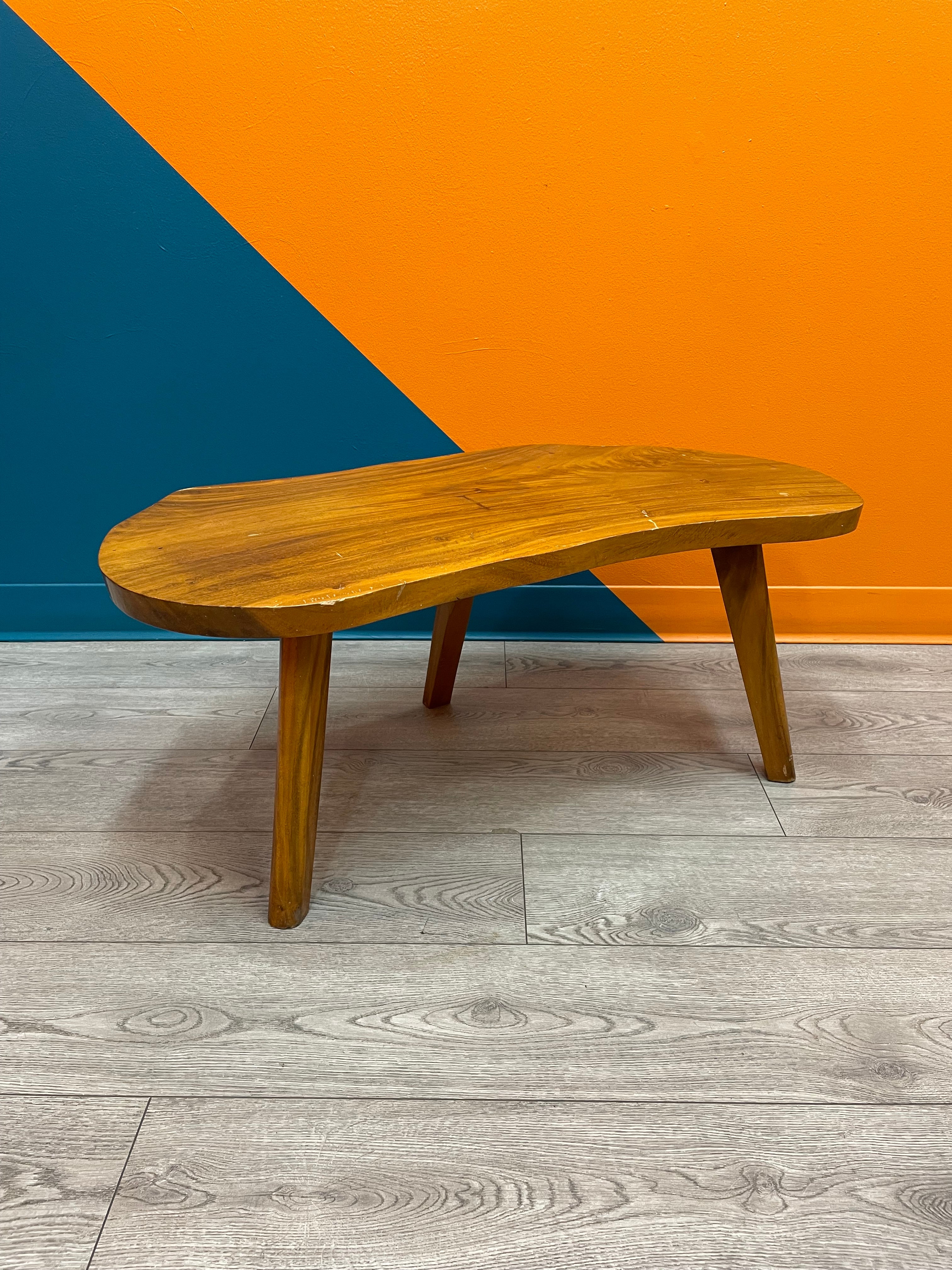 Three Legged Wood Coffee Table