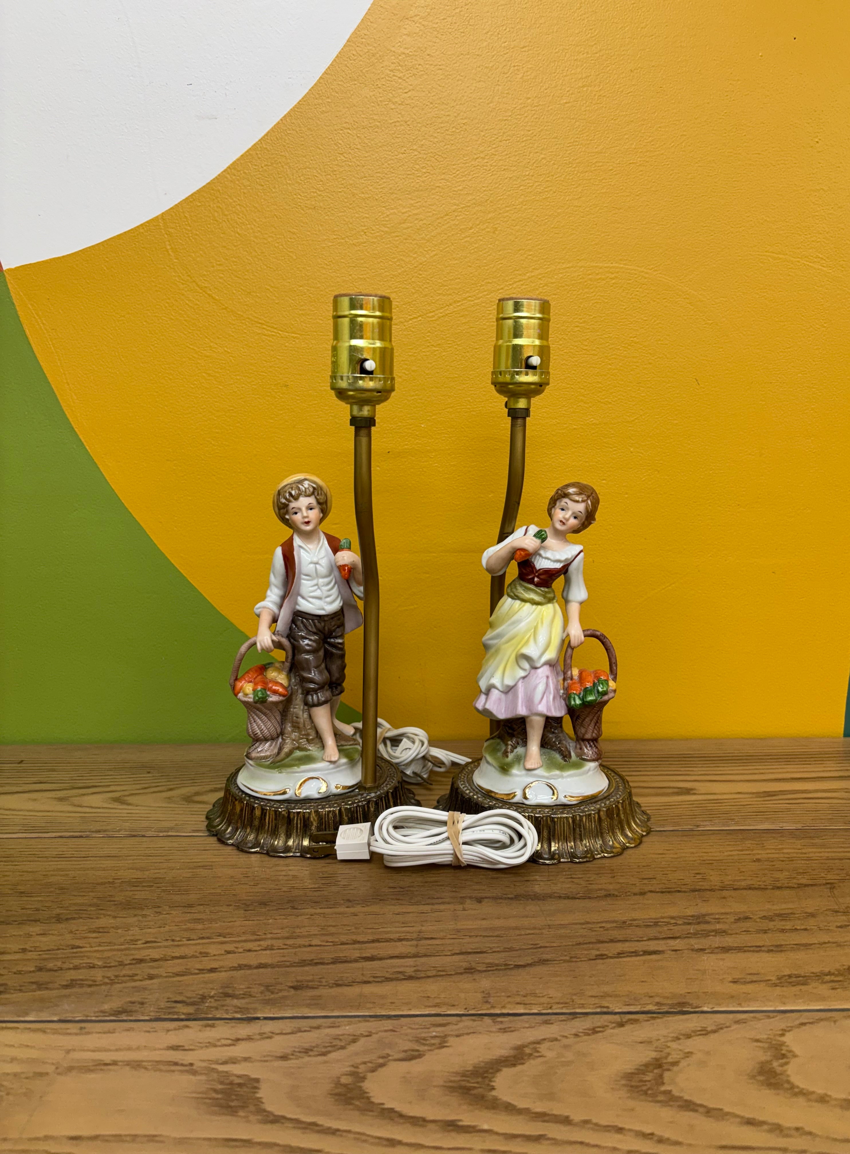 Ceramic Boy & Girl Lamps