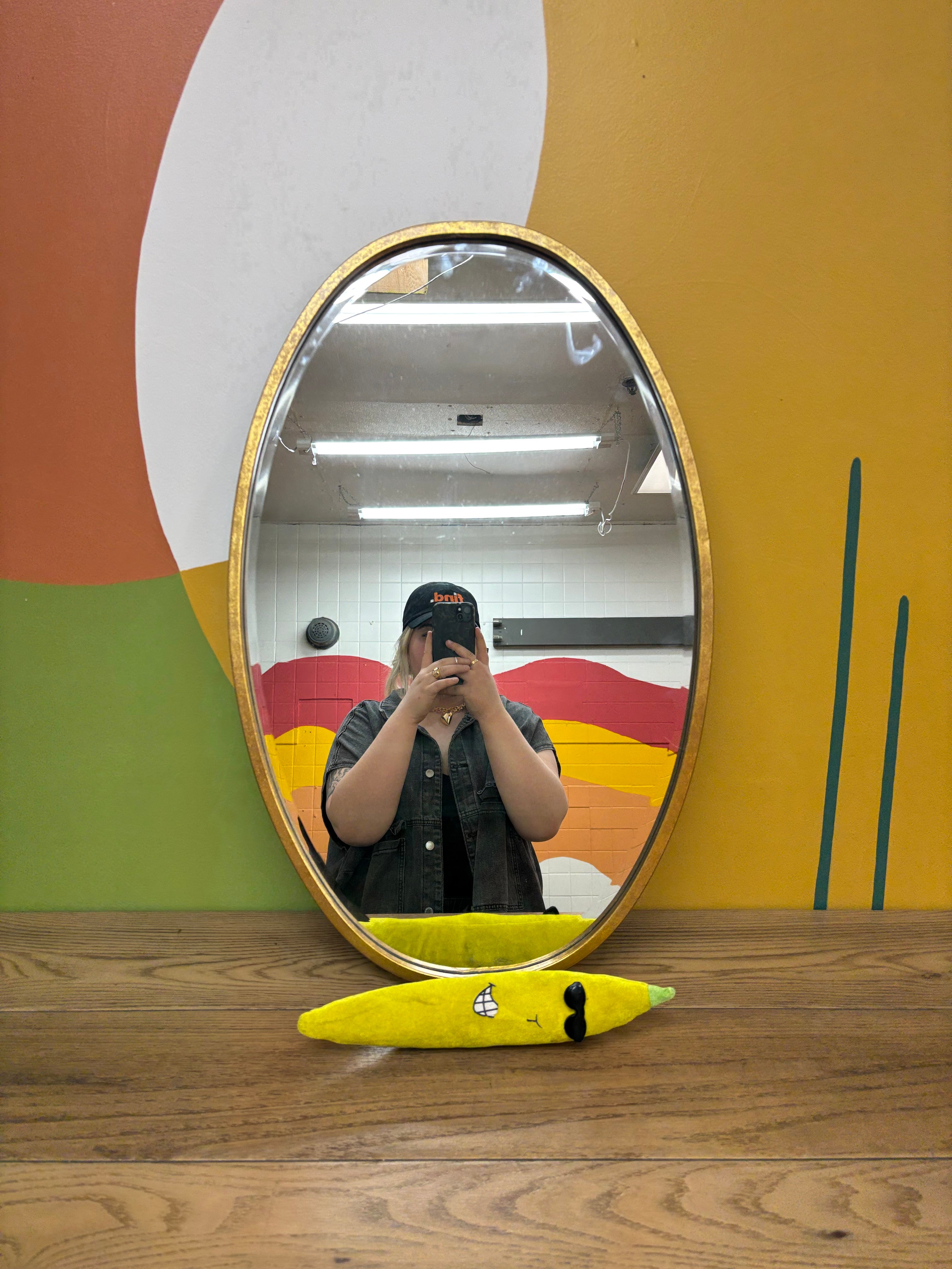 Gold Framed Oval Mirror