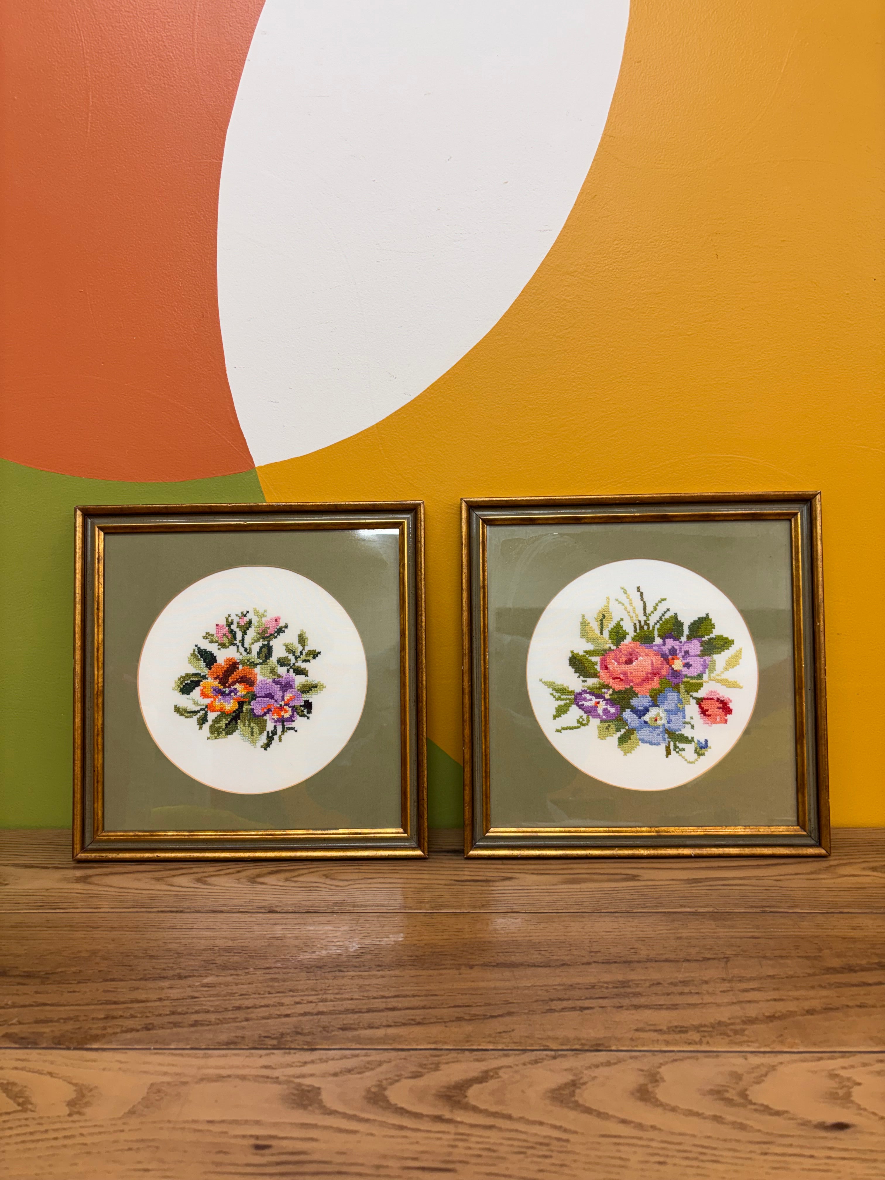 Set of 2 Cross-Stitch Artworks