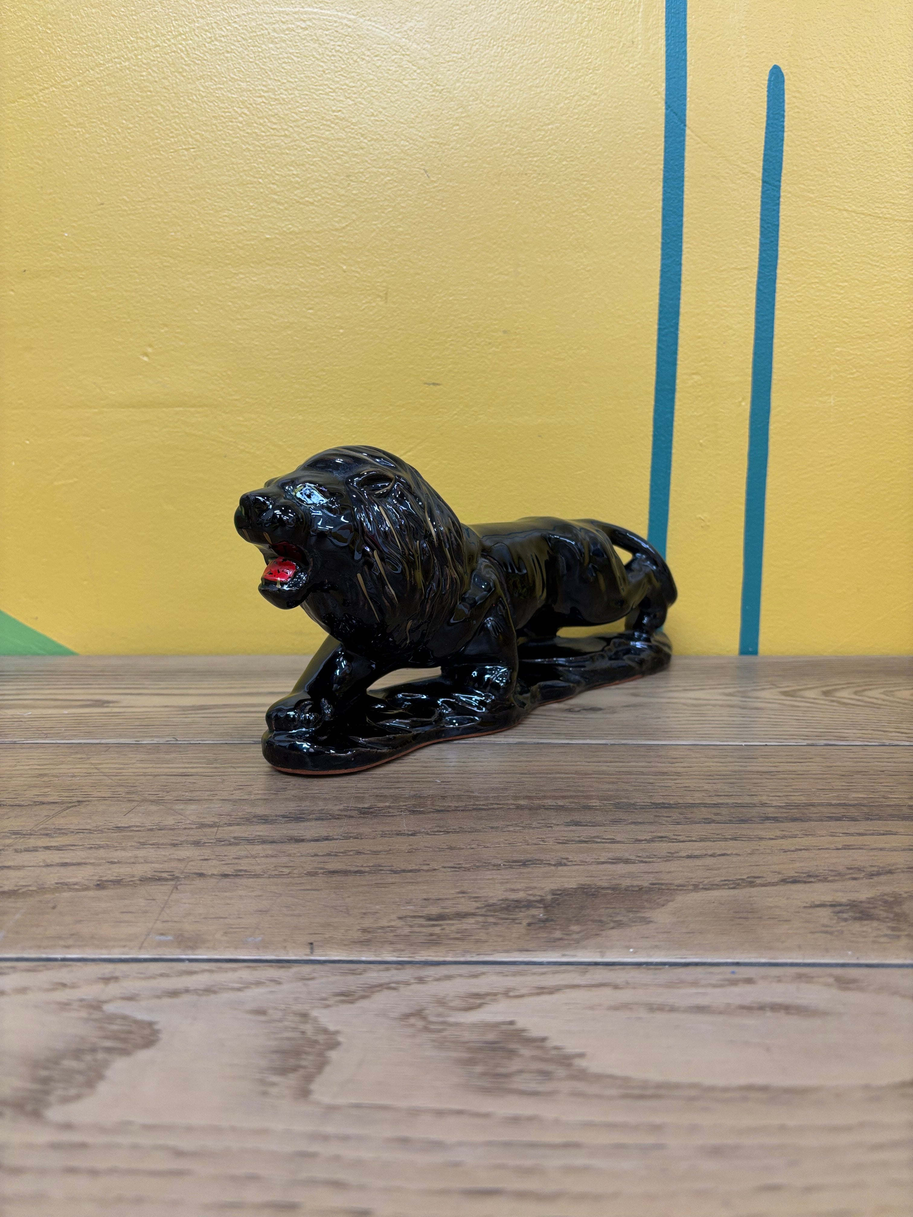 Black Lion Figurine