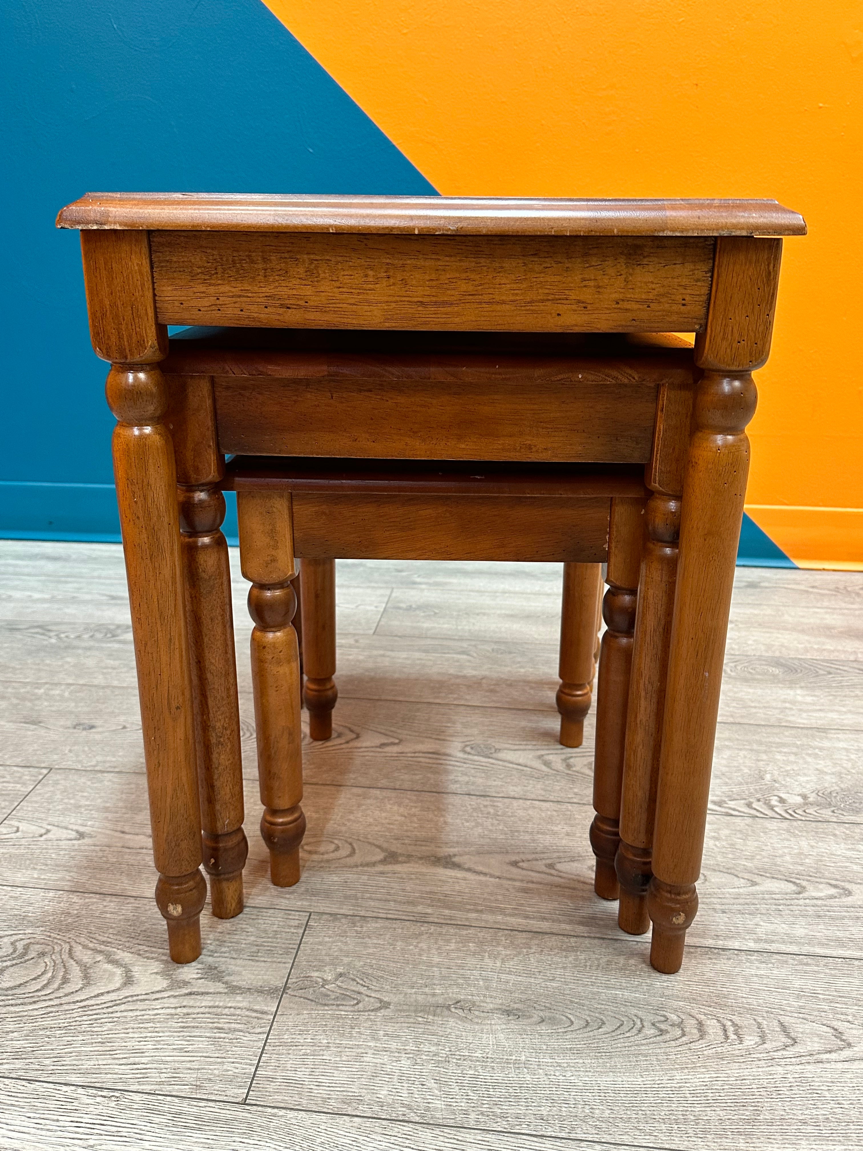 (3) Wooden Nesting Tables