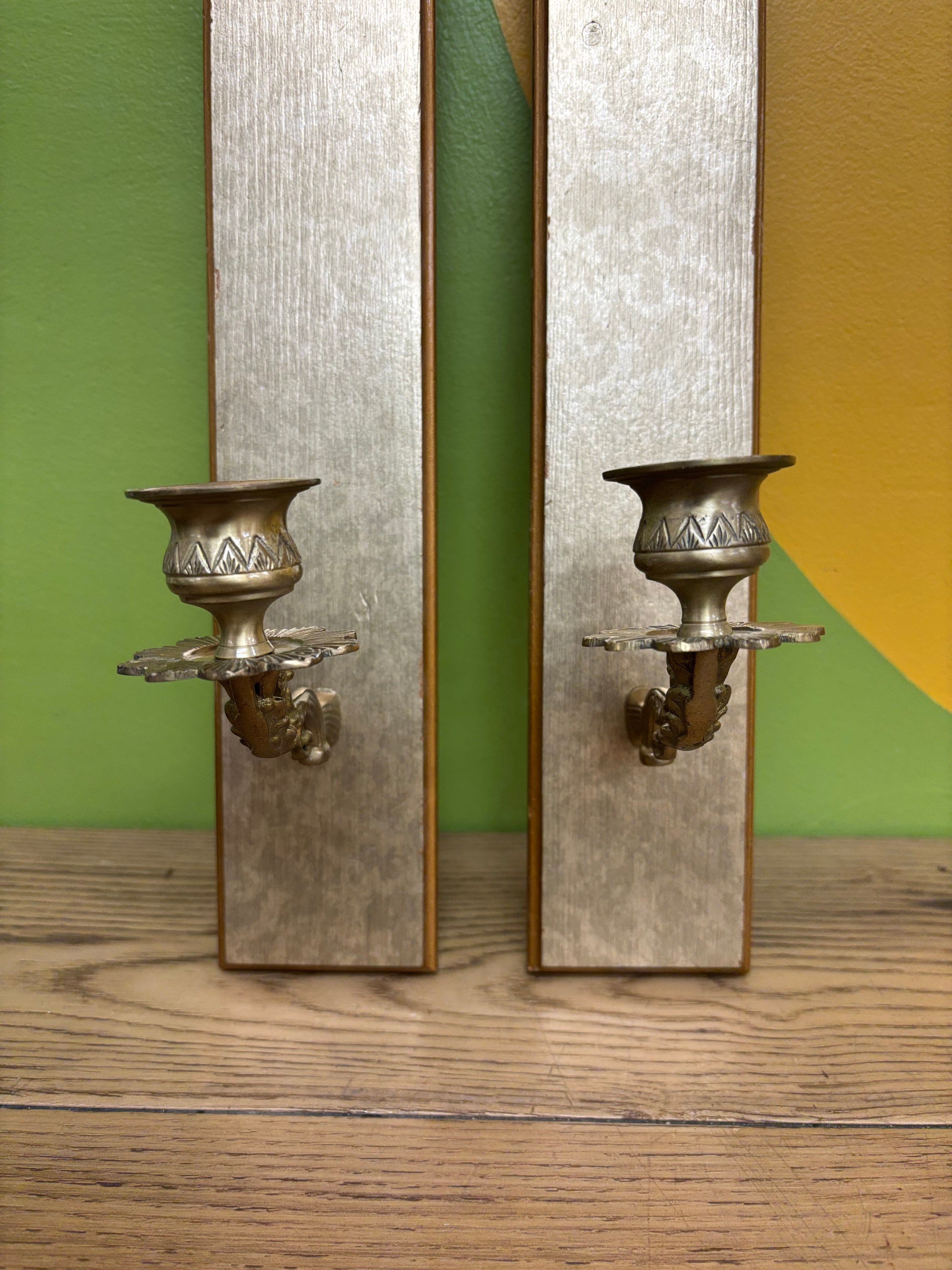 (2) Wall Scones with Candle Holders