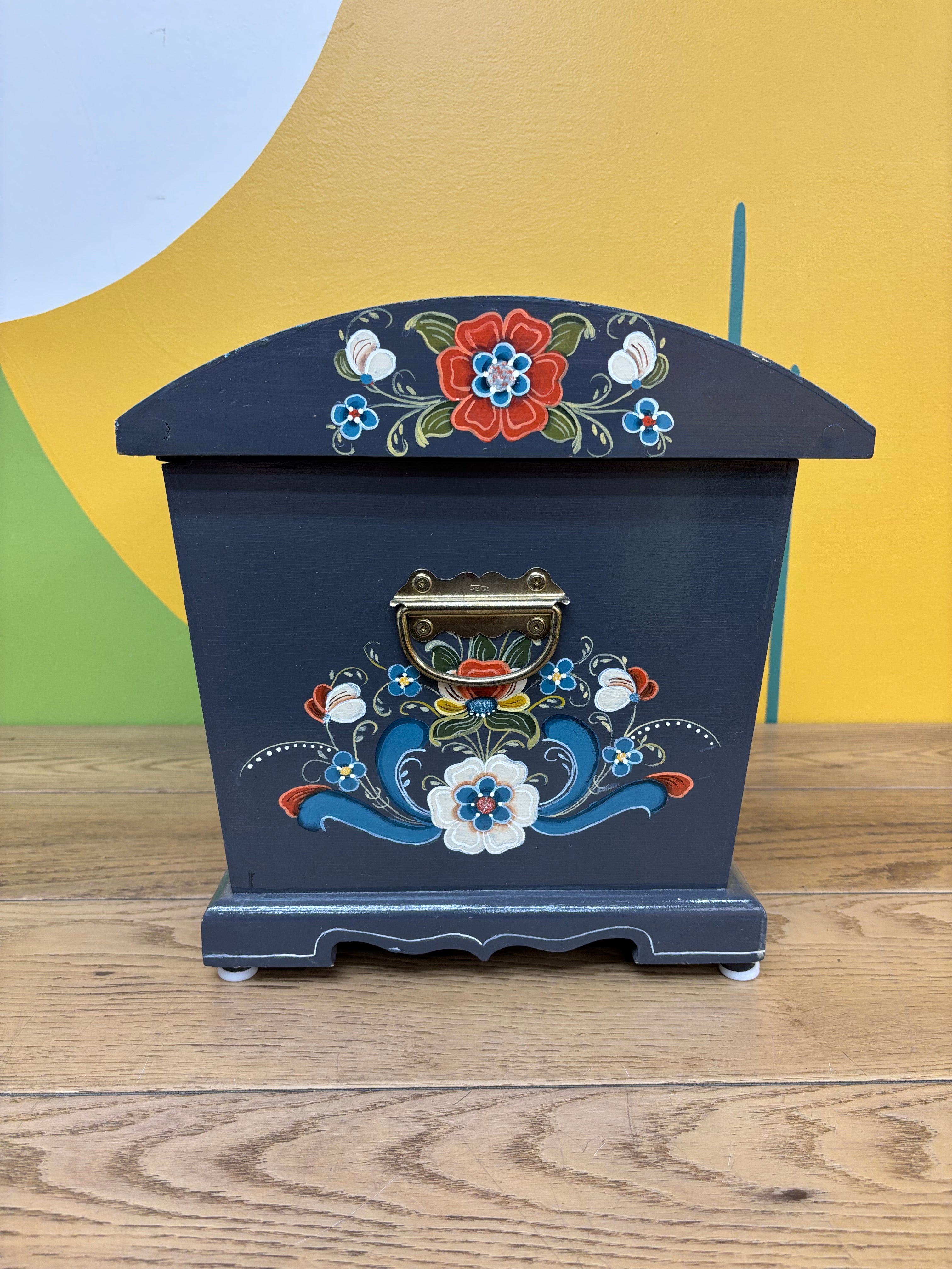Hand Painted Wood Chest