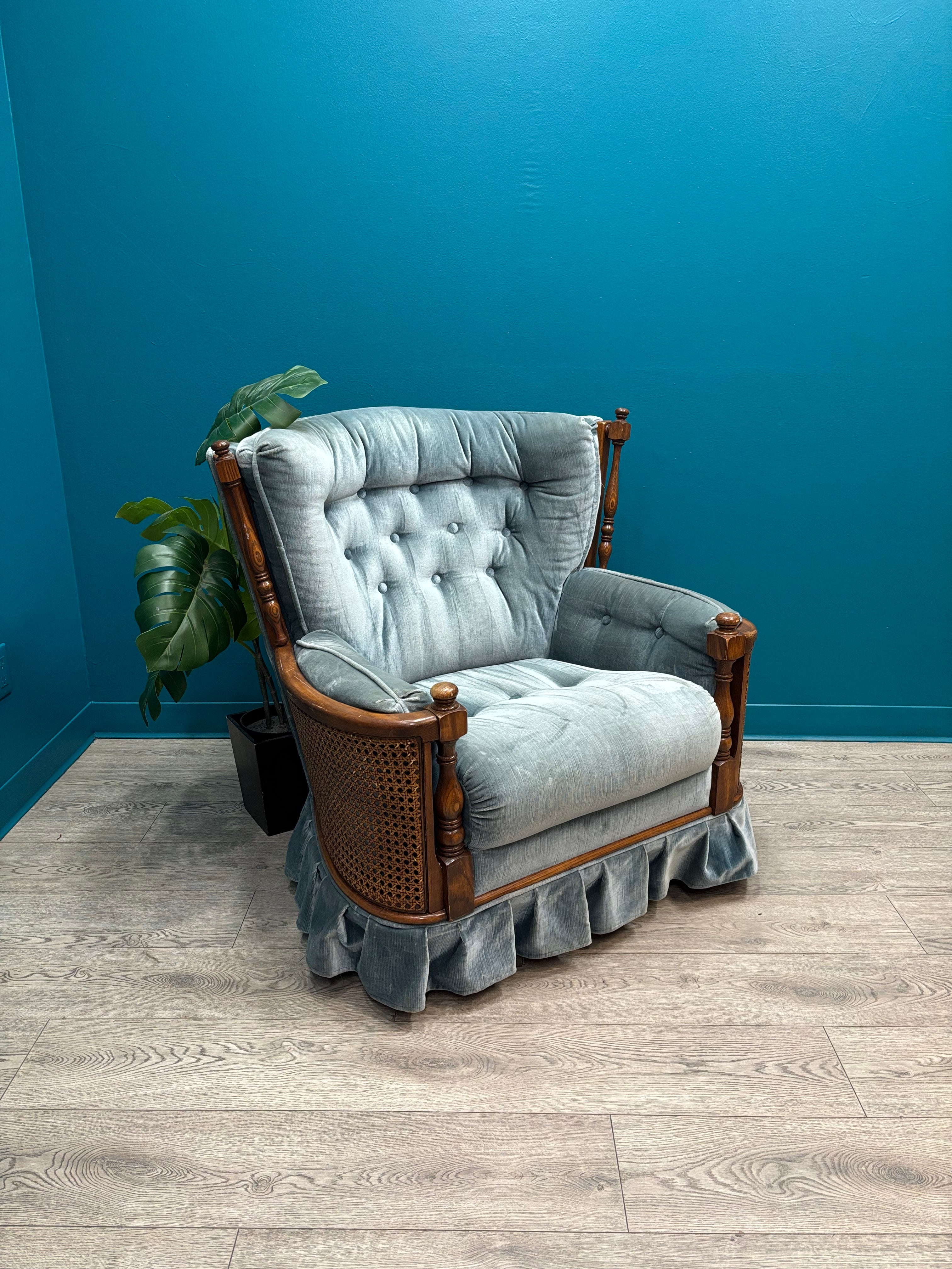 Blue Tufted Accent Chair