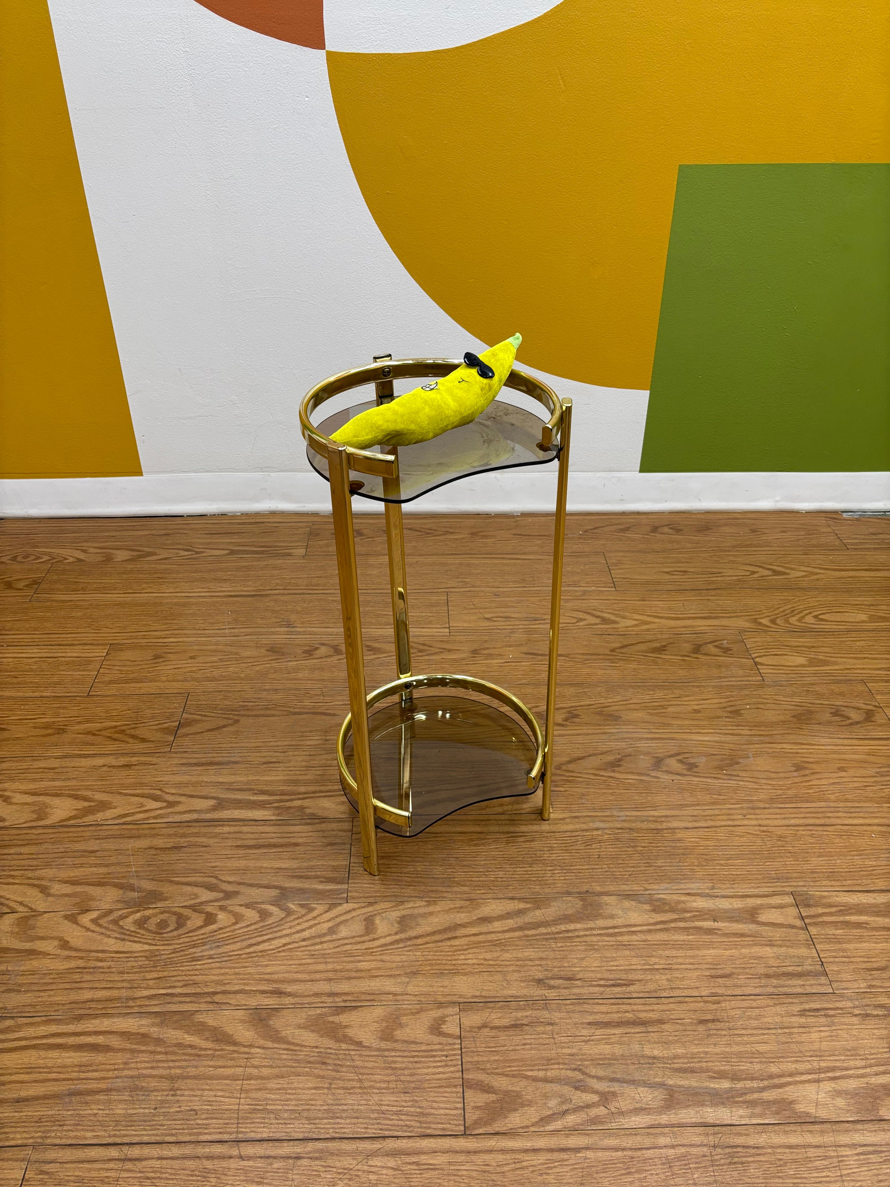 Two Tier Metal & Glass Table