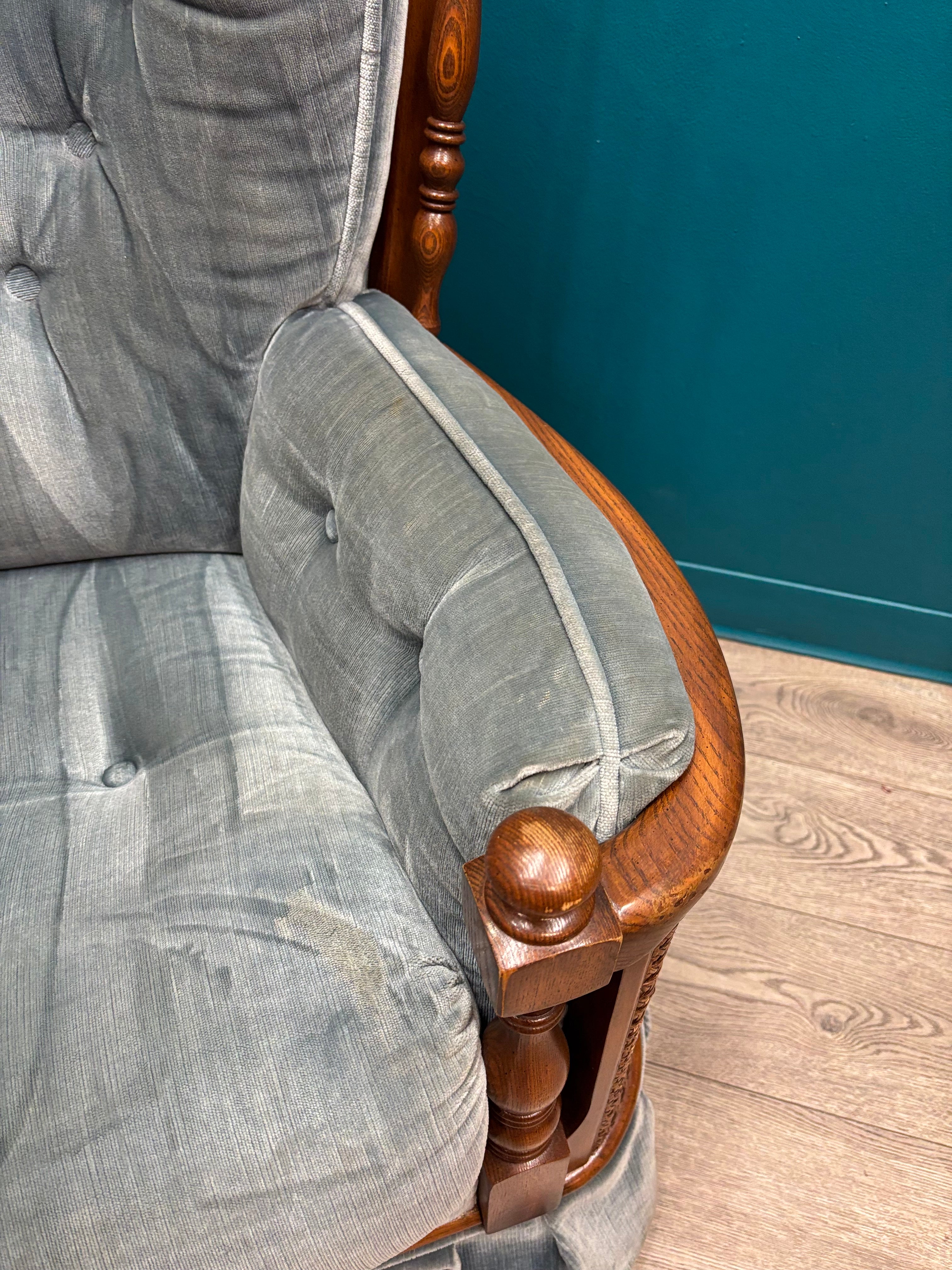 Blue Tufted Accent Chair