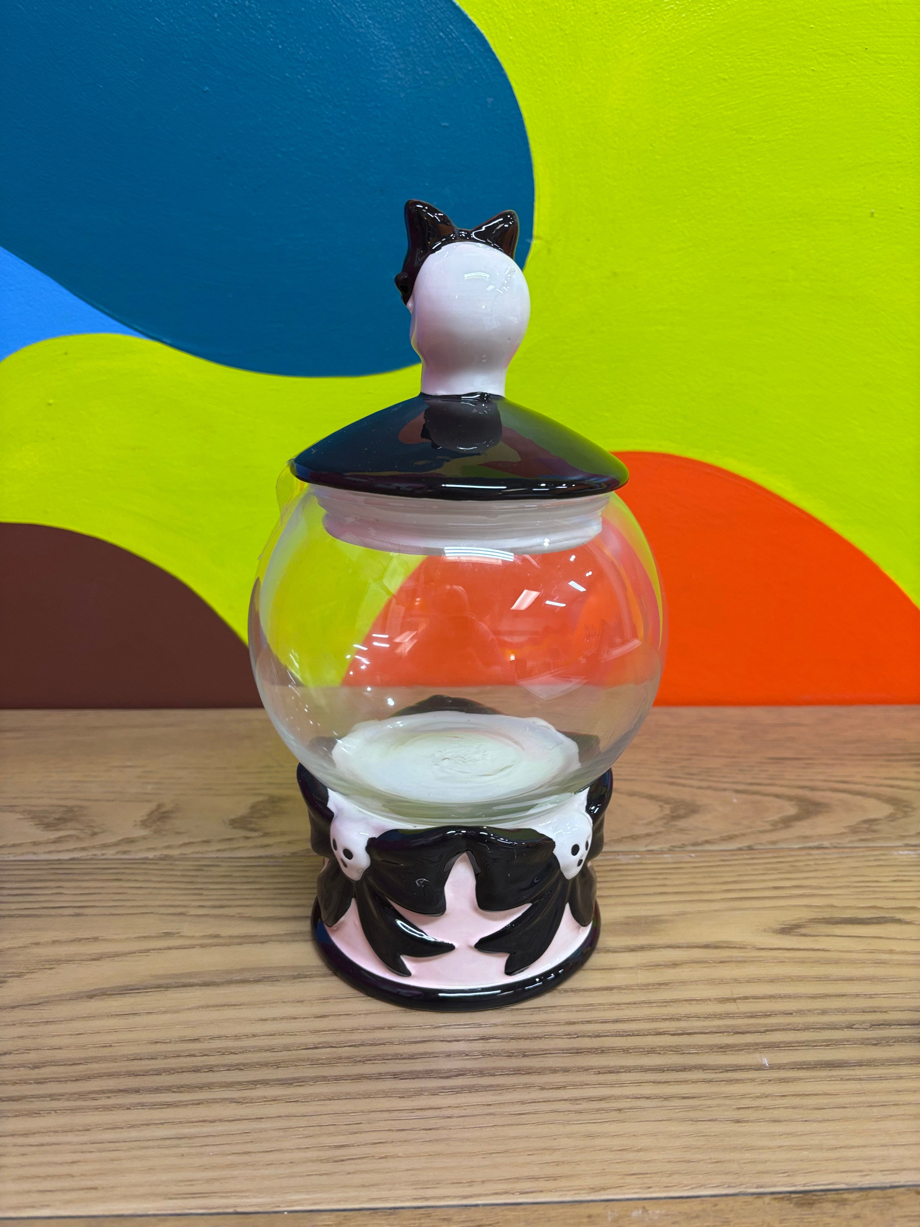White & Pink Skull Jar (3 available)