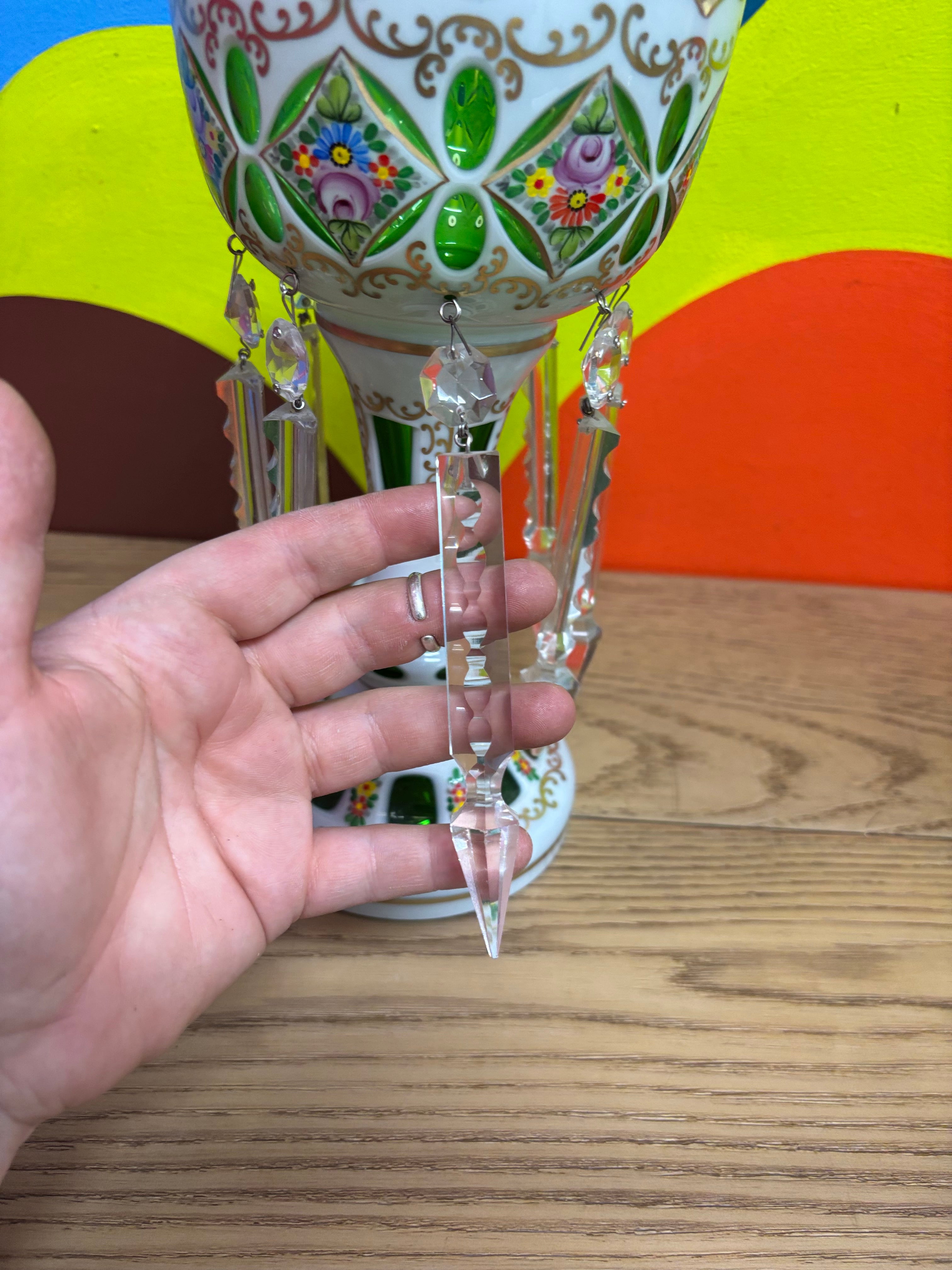 Czech Glass Candle Holder (2 available)