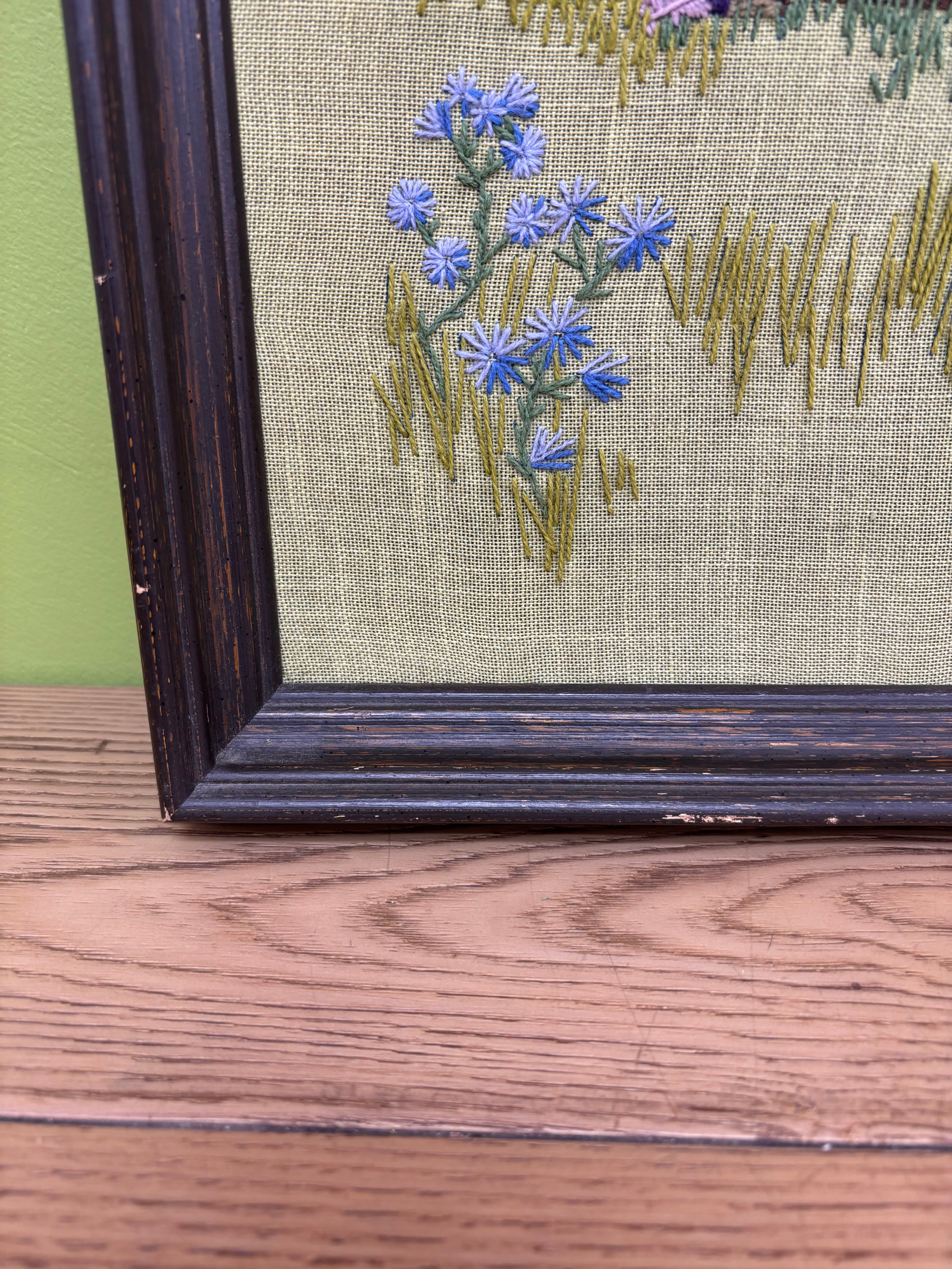 Crewel Embroidered Wall Art