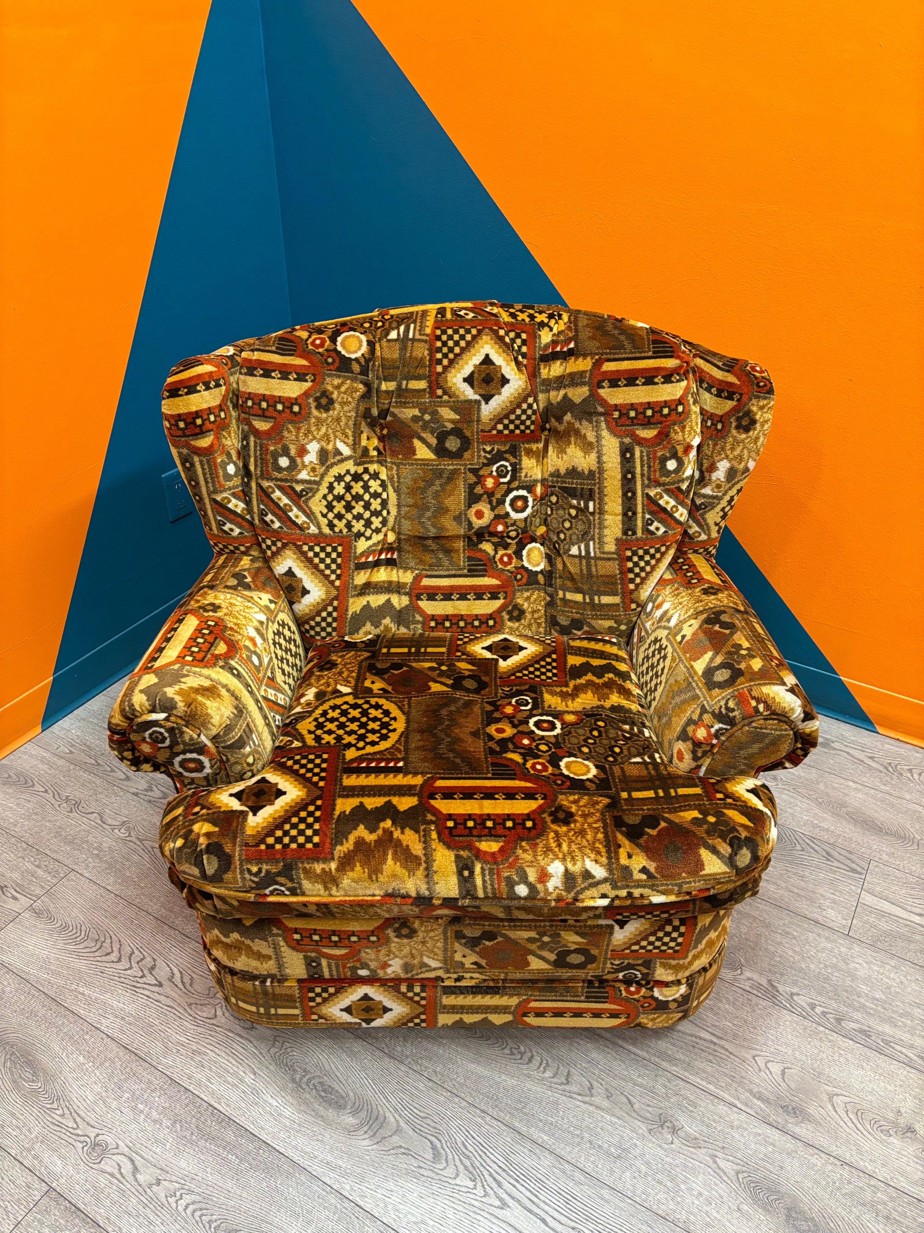 Patterned Fabric Armchair