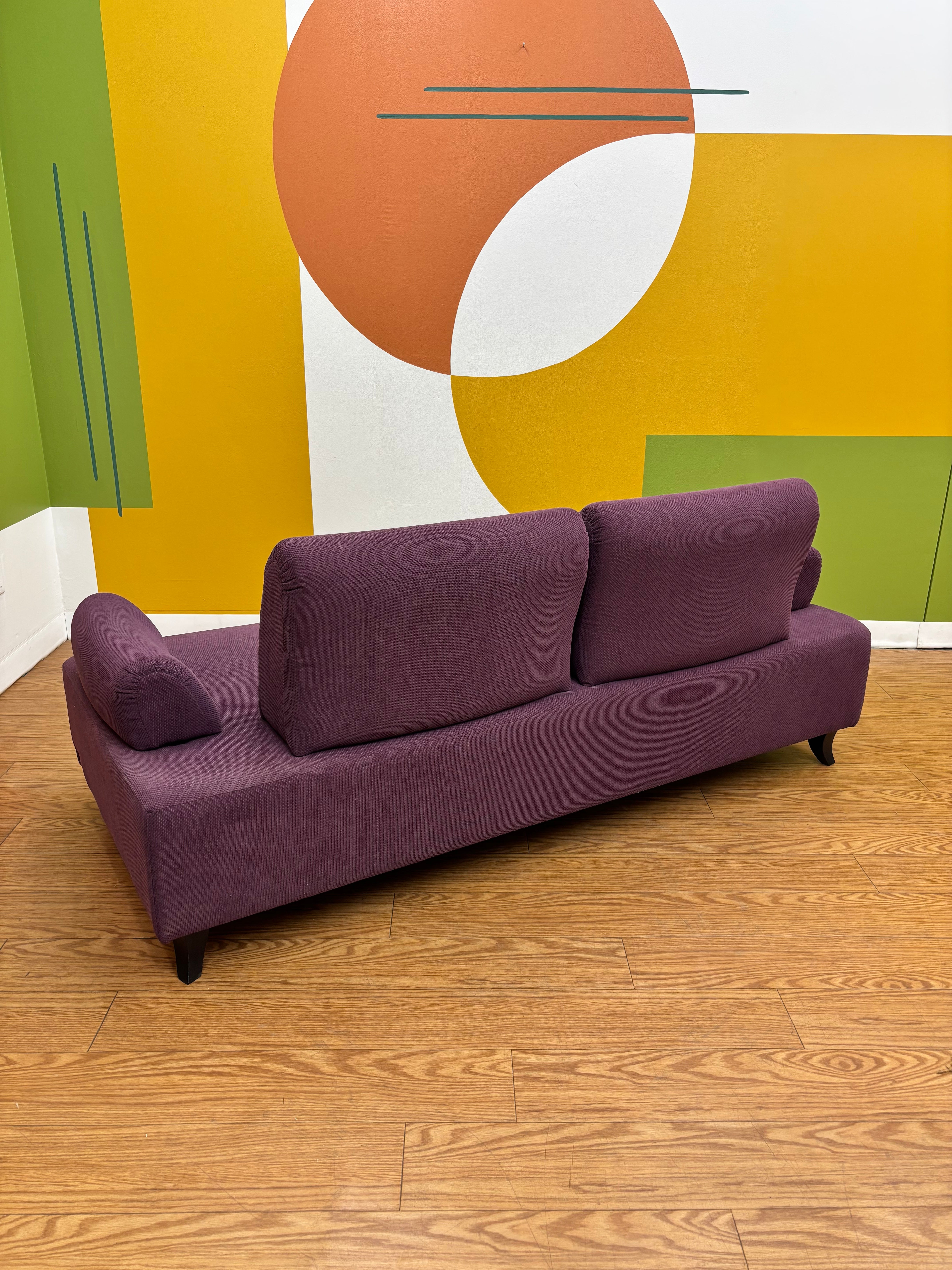 Purple Sofa with Matching Ottoman