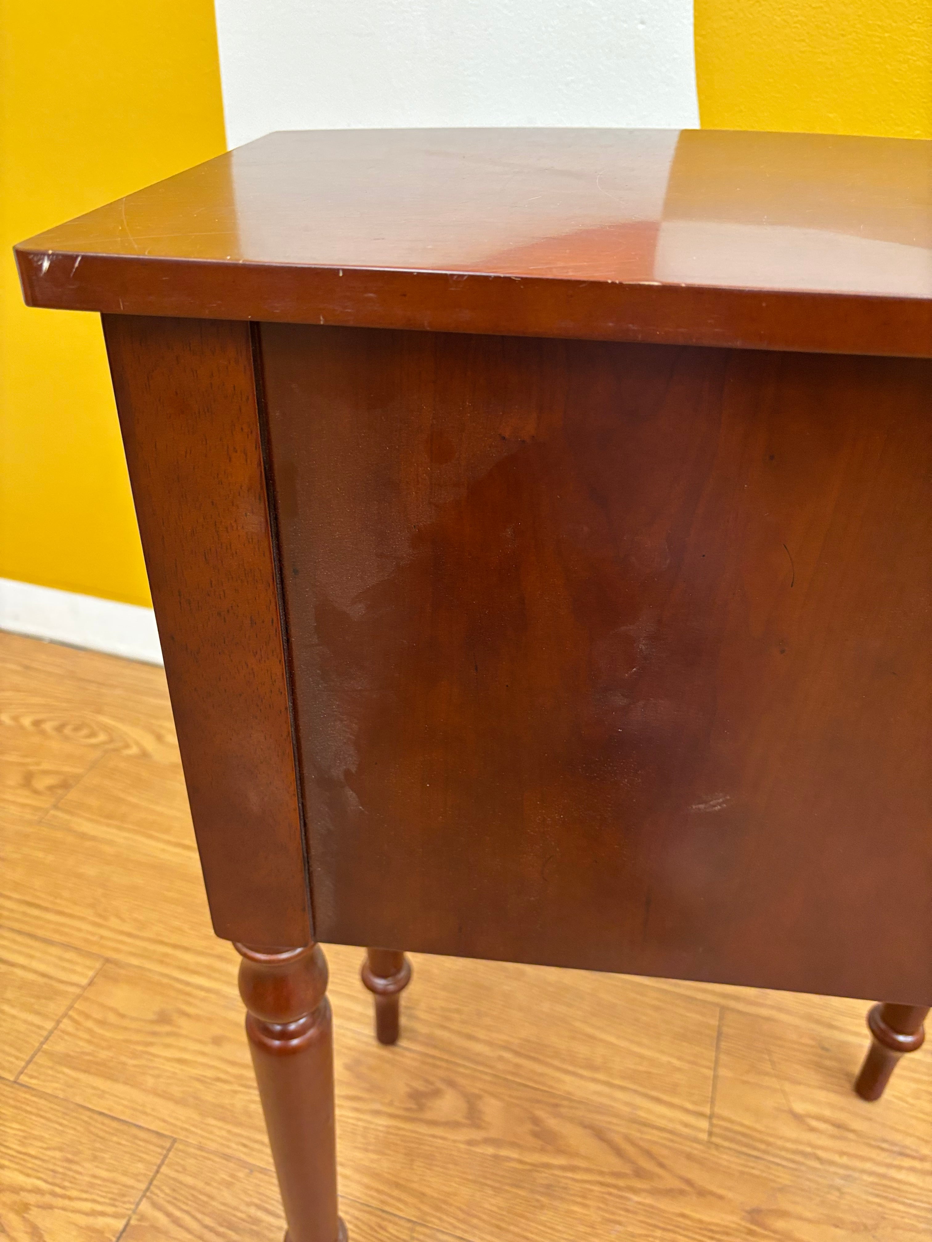 Wood Side Table with Drawers